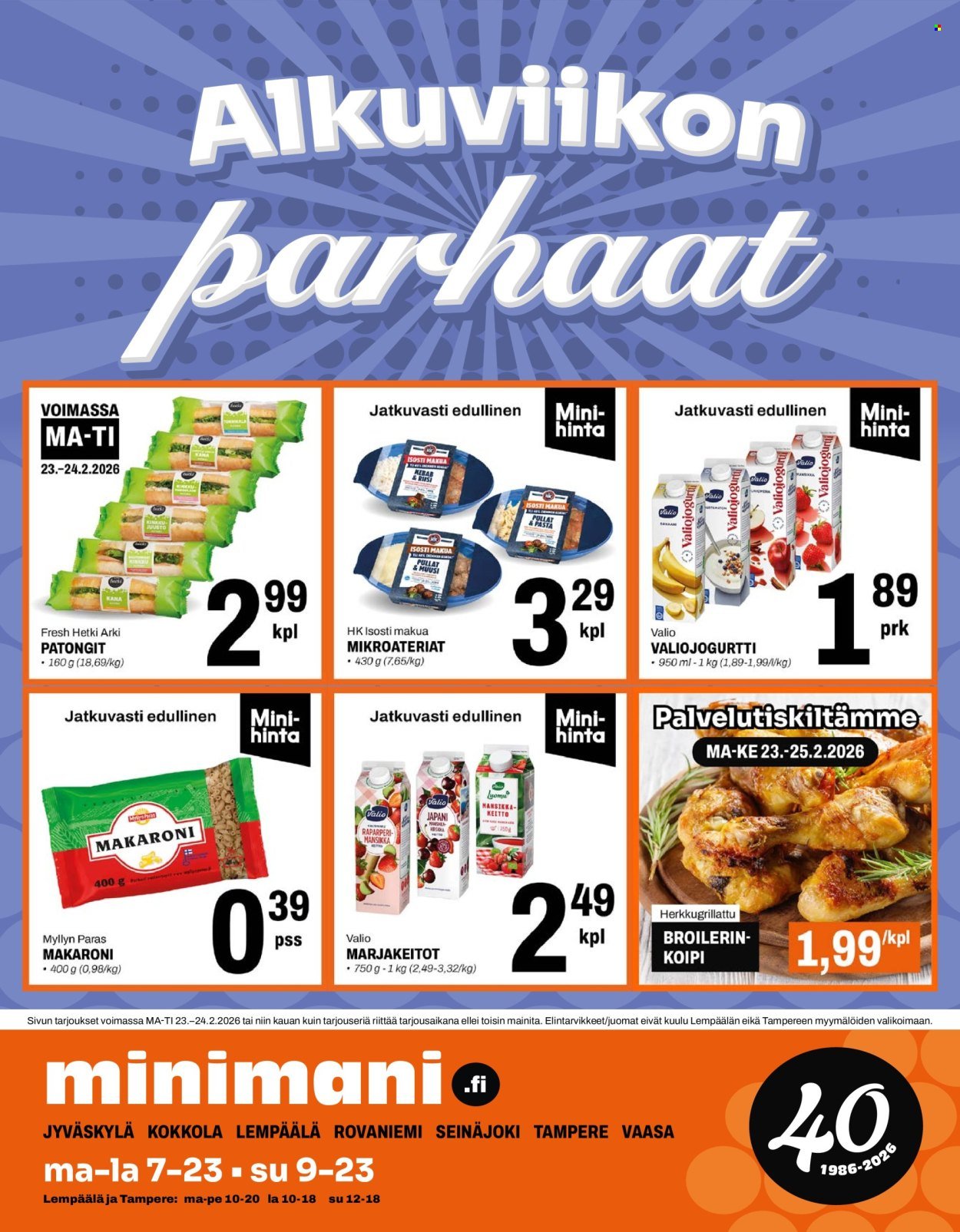 MINIMANI tarjoukset - Alkaen MA 23.2.2026