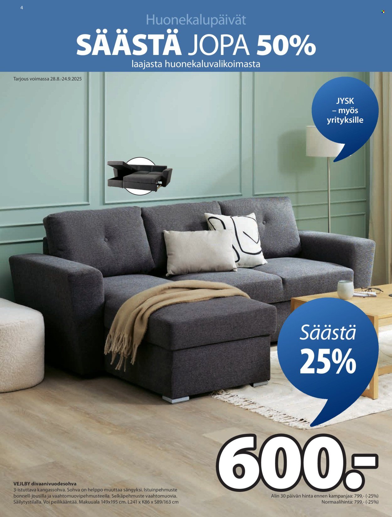 JYSK tarjoukset - Viikon tarjoukset (2025-08-28 - 2025-09-10)