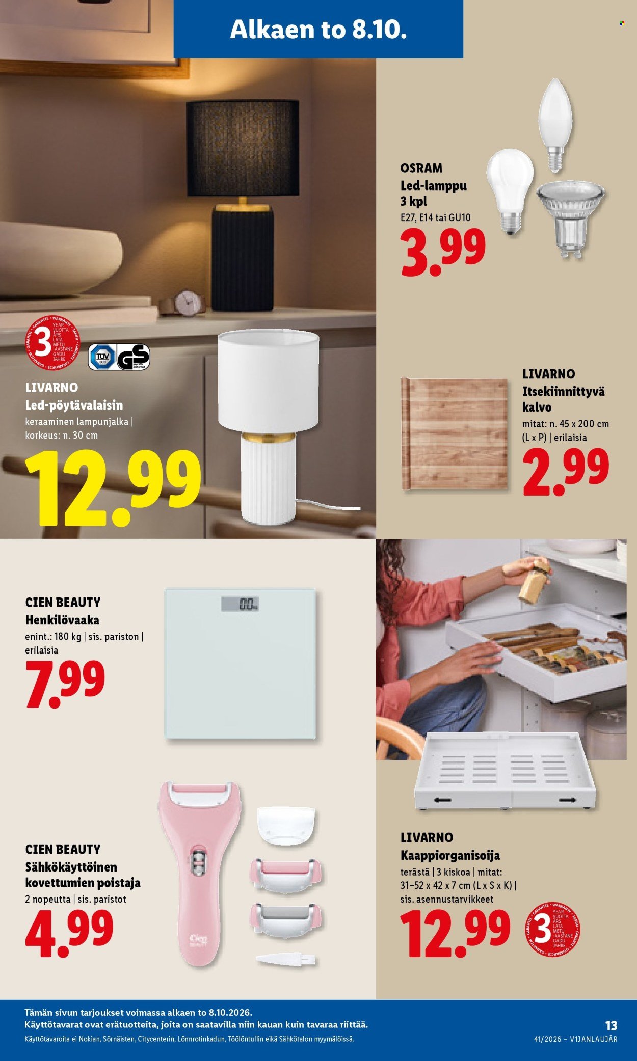 LIDL tarjoukset - Alkaen TO 8.10.2026