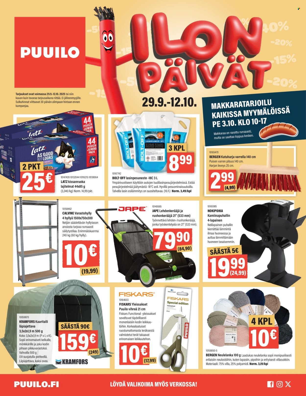 PUUILO tarjoukset - Ilon Päivät (2025-09-29 - 2025-10-12)