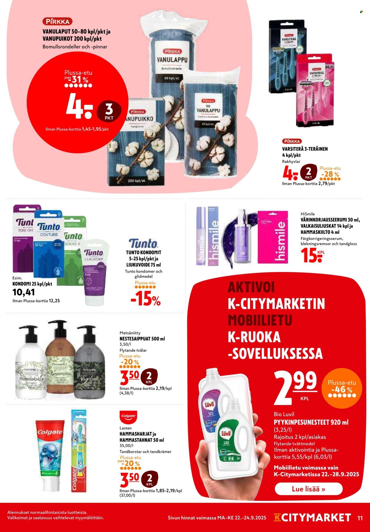 K-CITYMARKET tarjoukset - Alkaen MA 22.9.2025 (2025-09-22 - 2025-09-24)
