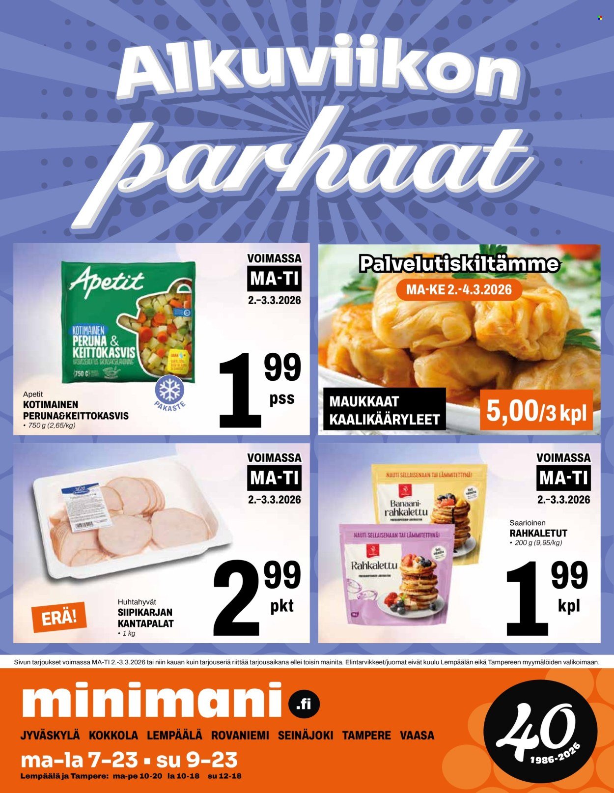 MINIMANI tarjoukset - Alkaen KE 25.2.2026