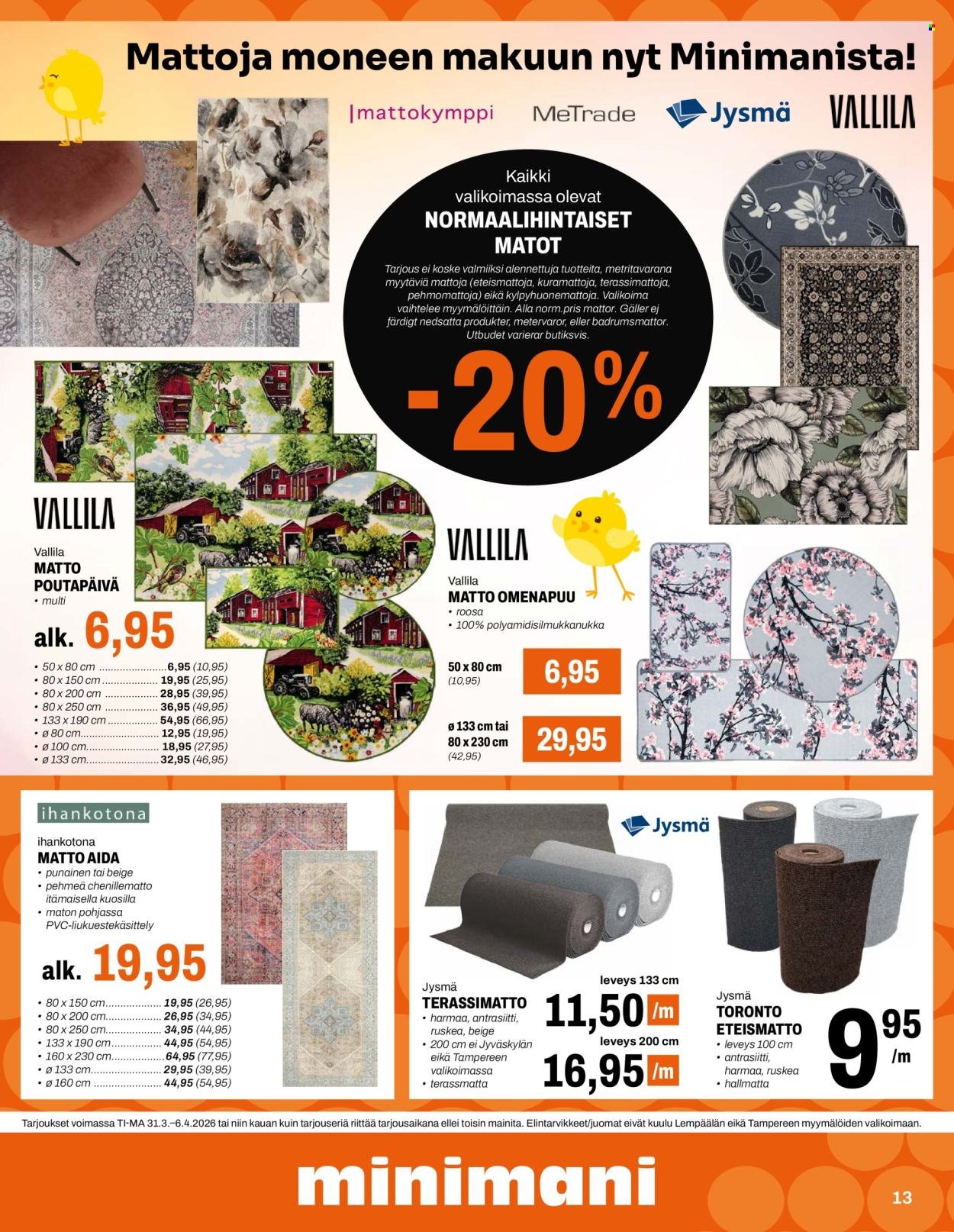 MINIMANI tarjoukset - Alkaen TI 31.3.2026