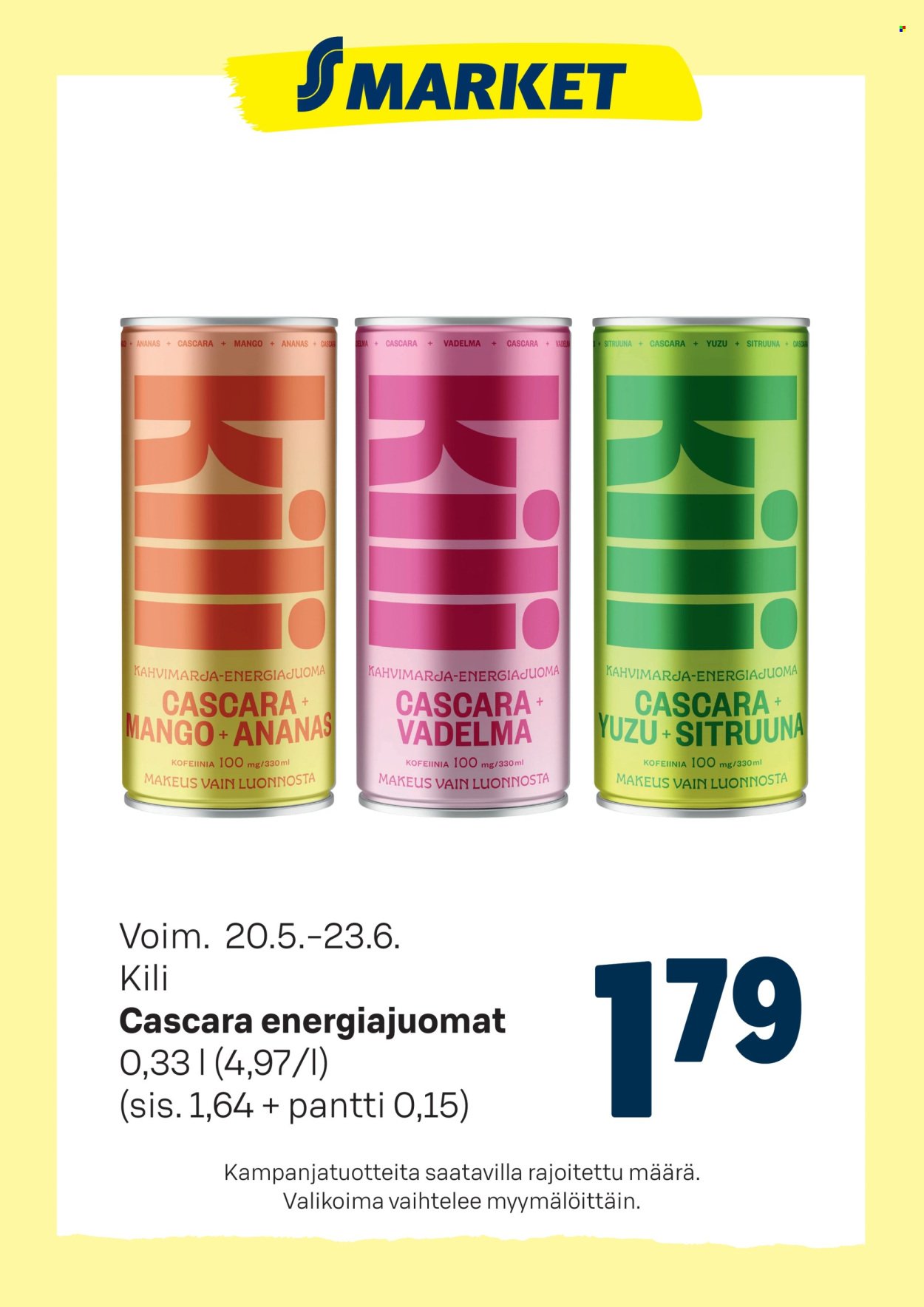 S-MARKET tarjoukset - Kili energiajuomat