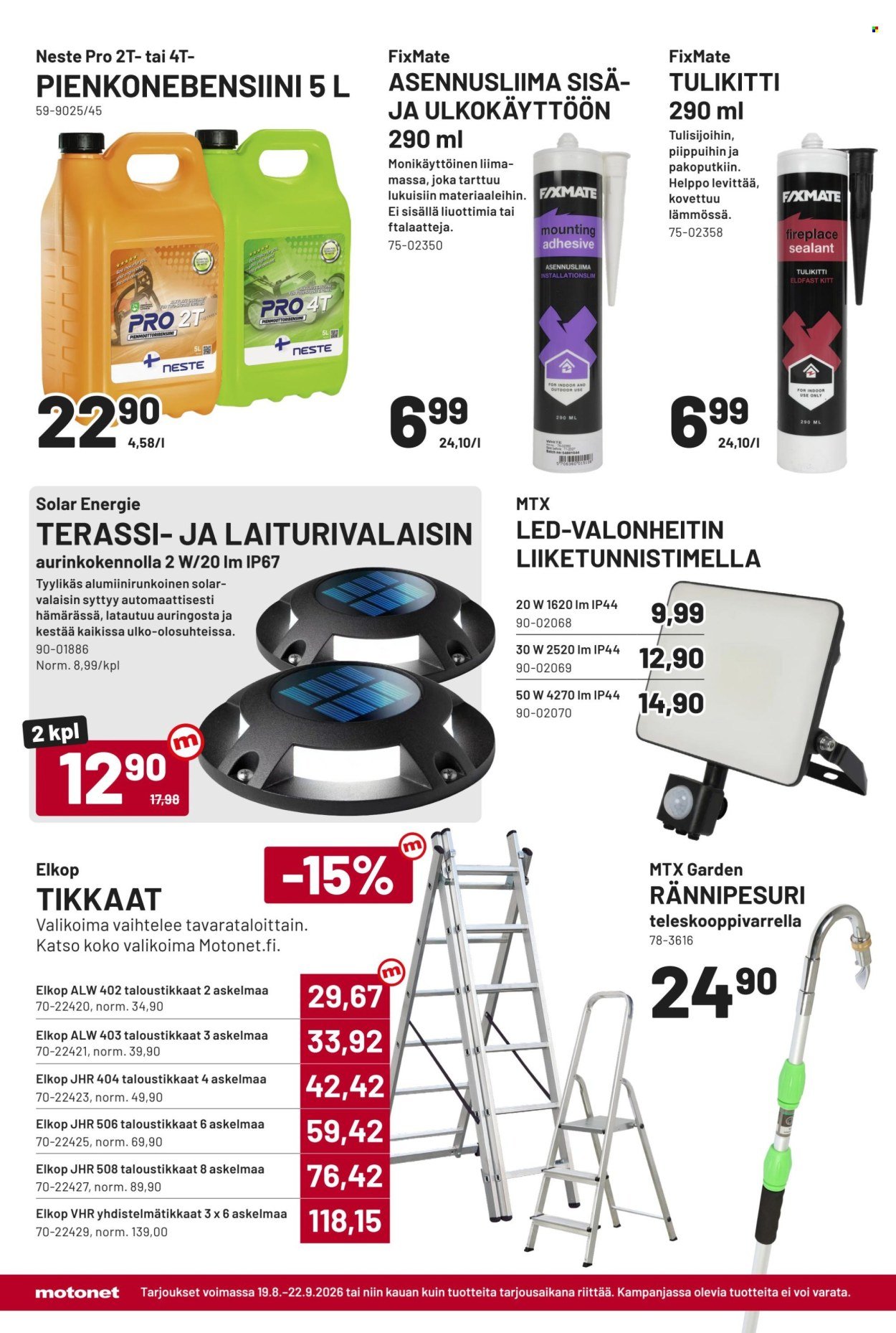 MOTONET tarjoukset - Elokuun lehti