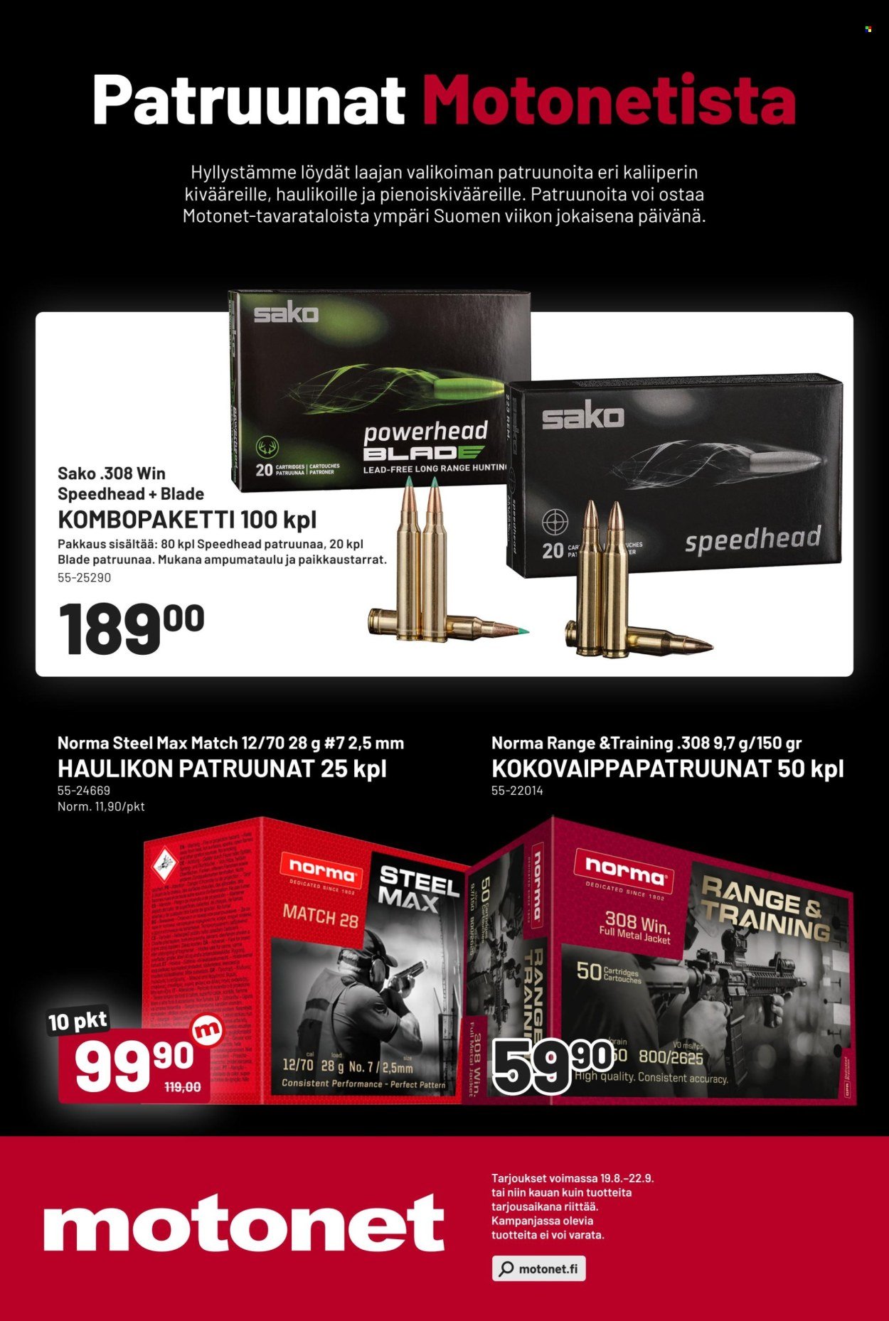 MOTONET tarjoukset - Elokuun lehti