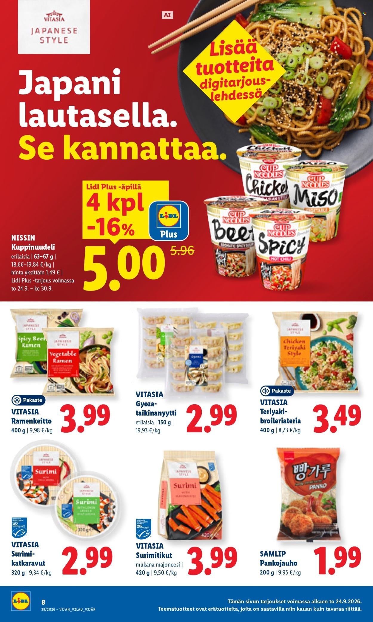 LIDL tarjoukset - Alkaen TO 24.9.2026