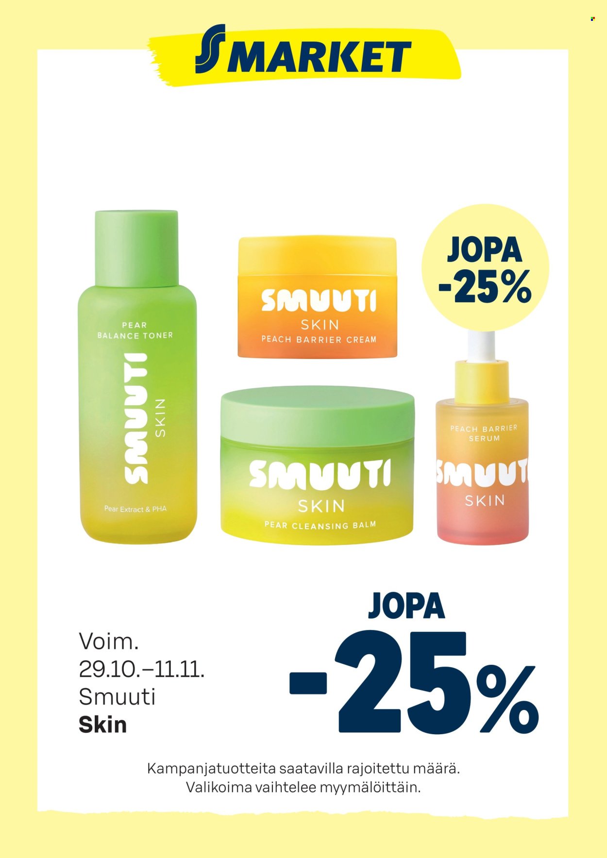 S-MARKET tarjoukset - Smuuti skin (2025-10-29 - 2025-11-11)