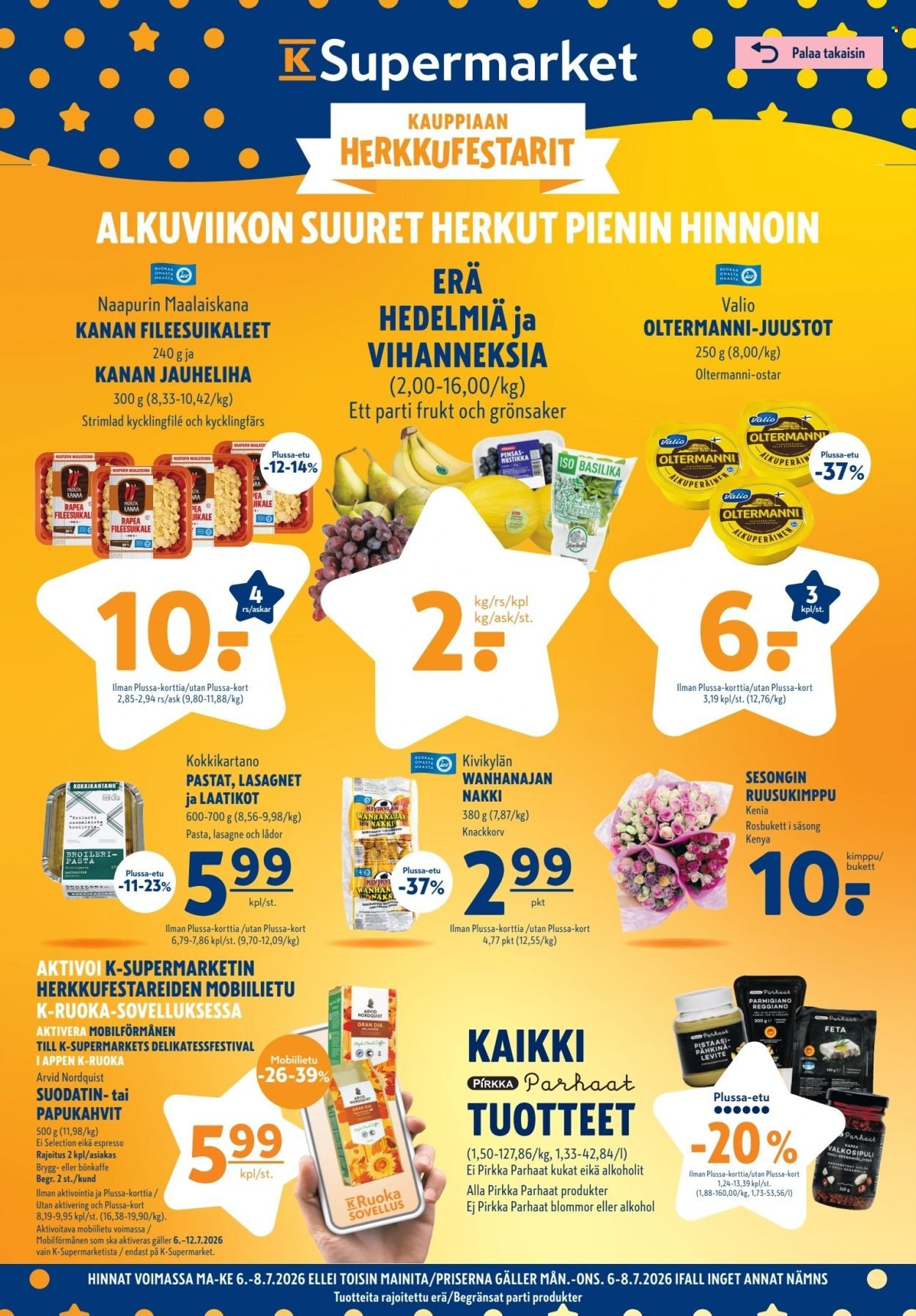 K-SUPERMARKET tarjoukset - Alkuviikon suuret herkut pienin hinnoin