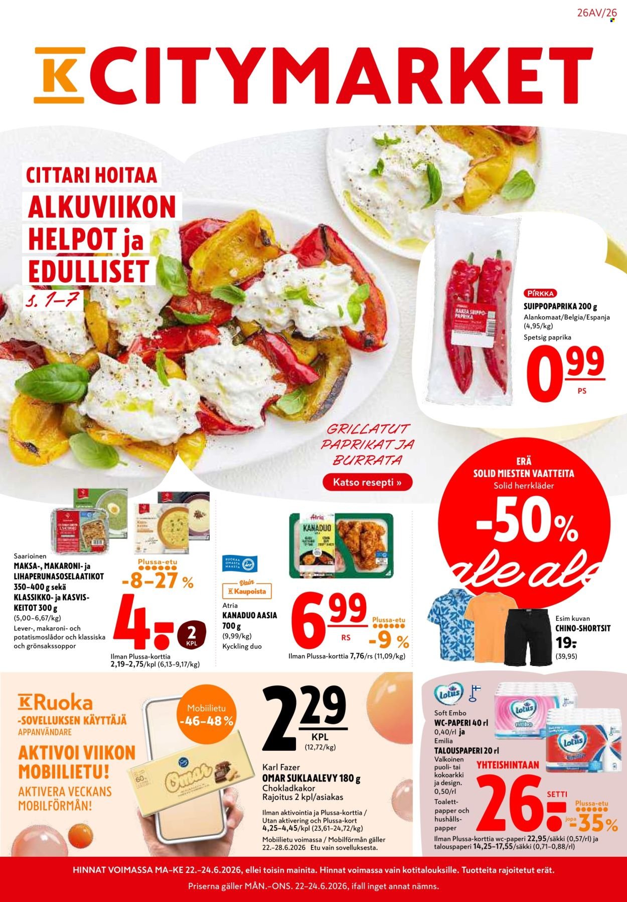 K-CITYMARKET tarjoukset - Alkaen MA 22.6.2026