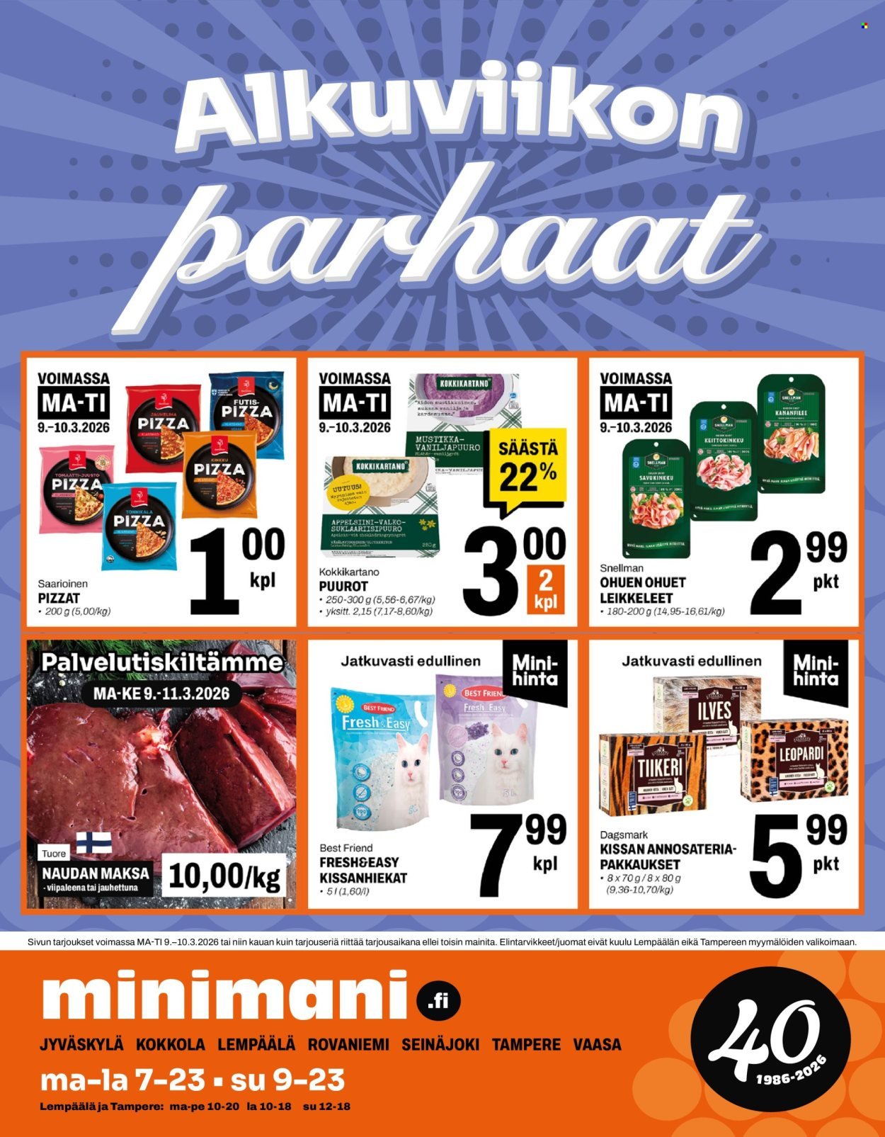 MINIMANI tarjoukset - Alkaen MA 9.3.2026