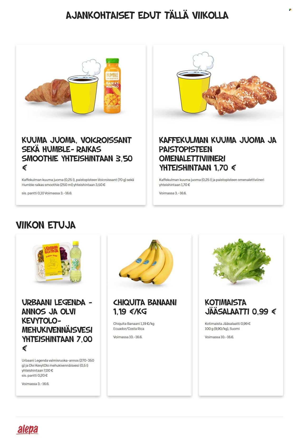ALEPA tarjoukset - Alkaen KE 3.6.2026