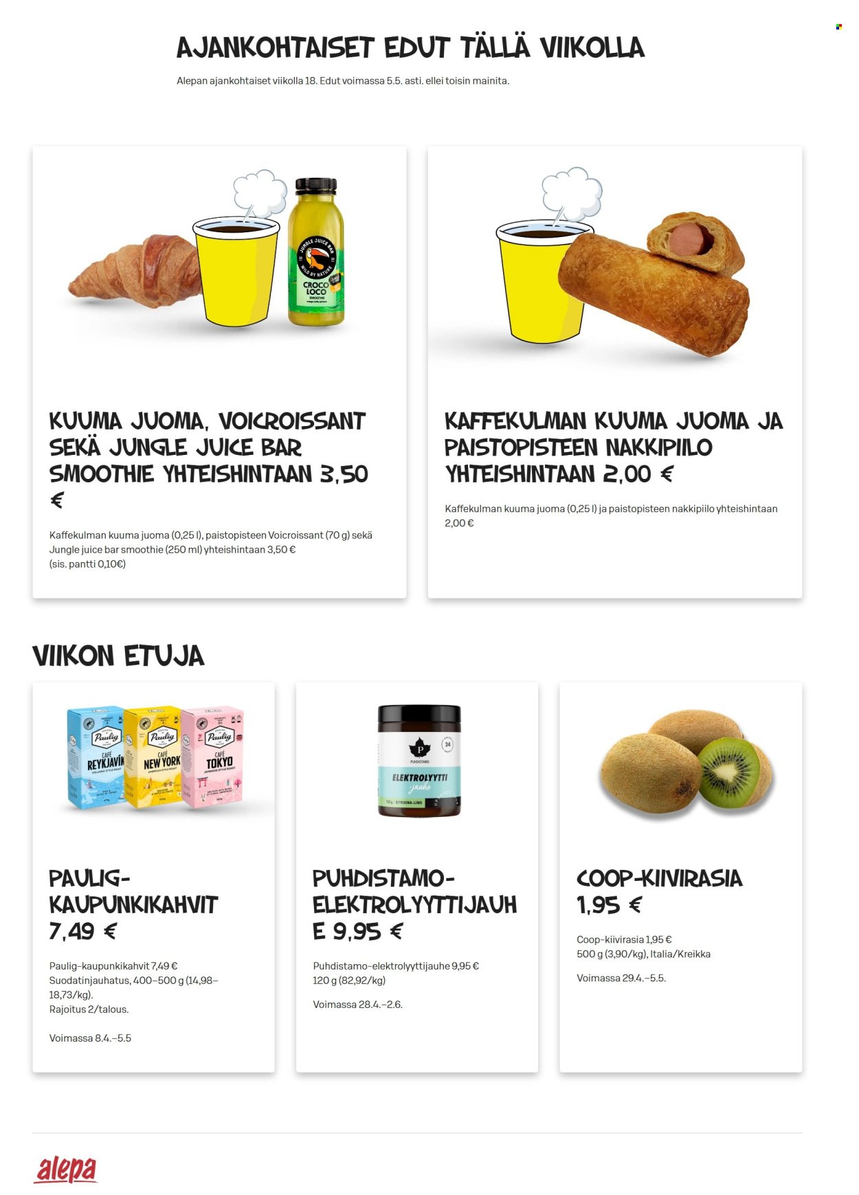 ALEPA tarjoukset - Alkaen KE 29.4.2026