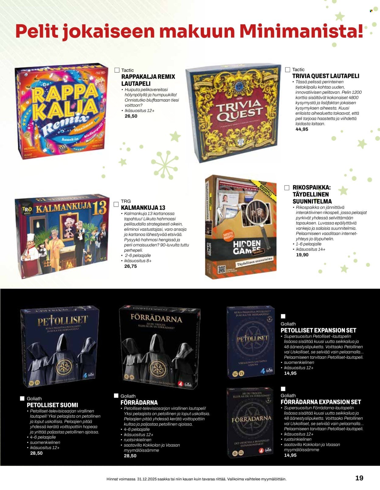 MINIMANI tarjoukset - Alkaen KE 12.11.2025