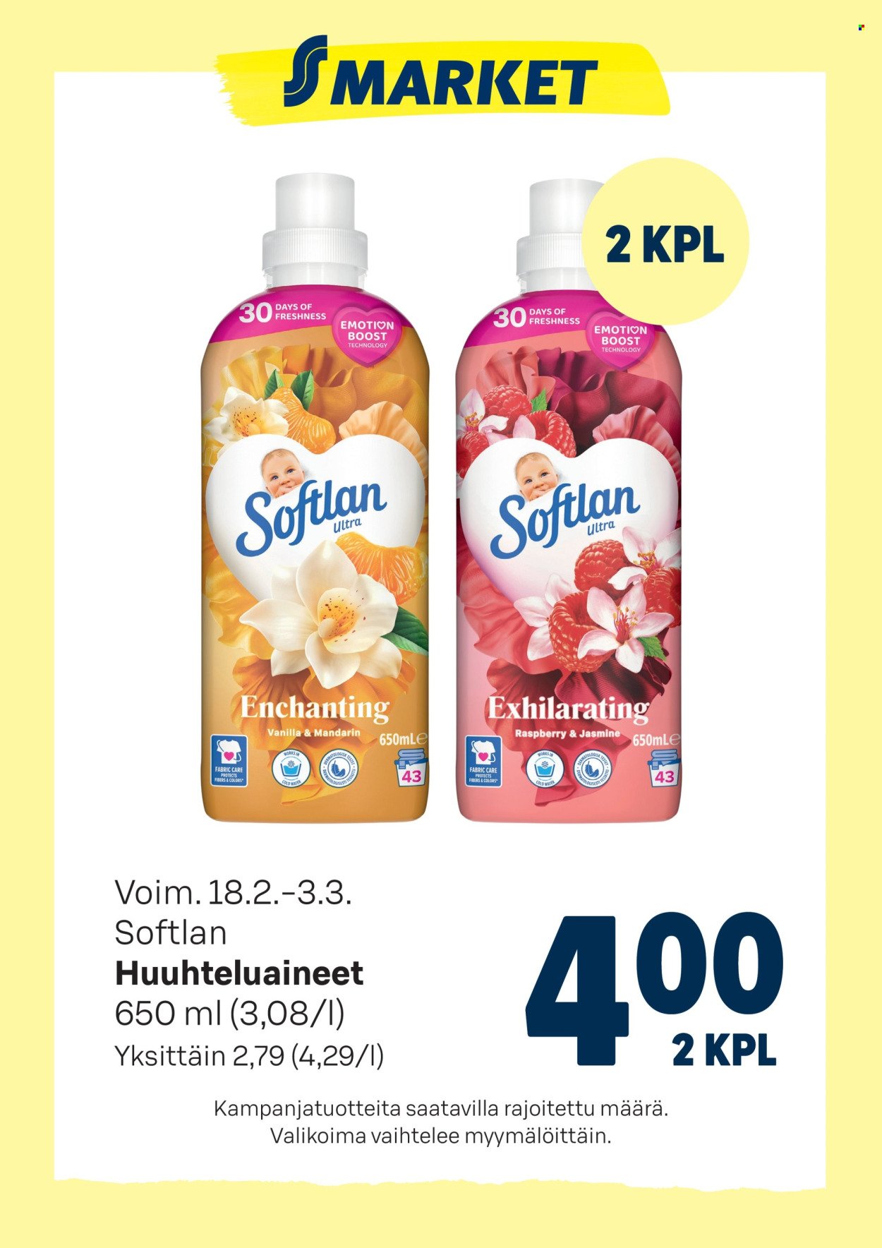 S-MARKET tarjoukset - Softlan huuhteluaineet