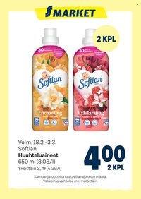 S-MARKET tarjoukset - Softlan huuhteluaineet