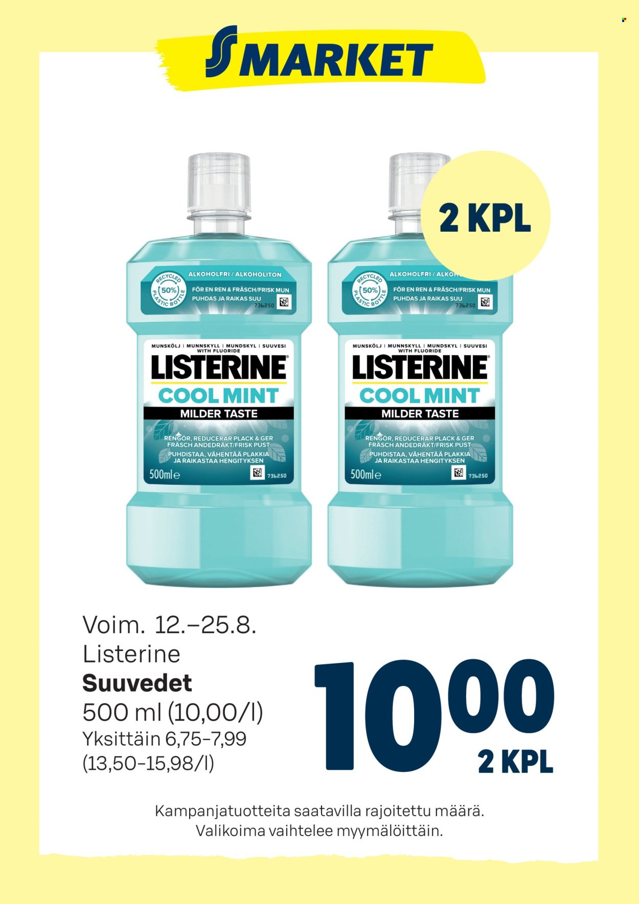 S-MARKET tarjoukset - Listerine