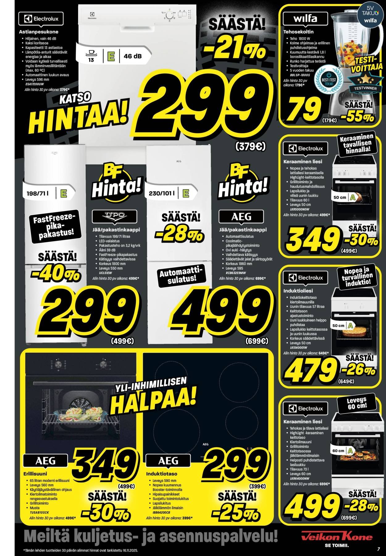 VEIKON KONE tarjoukset - Alkaen MA 17.11.2025 (2025-11-17 - 2025-11-23)