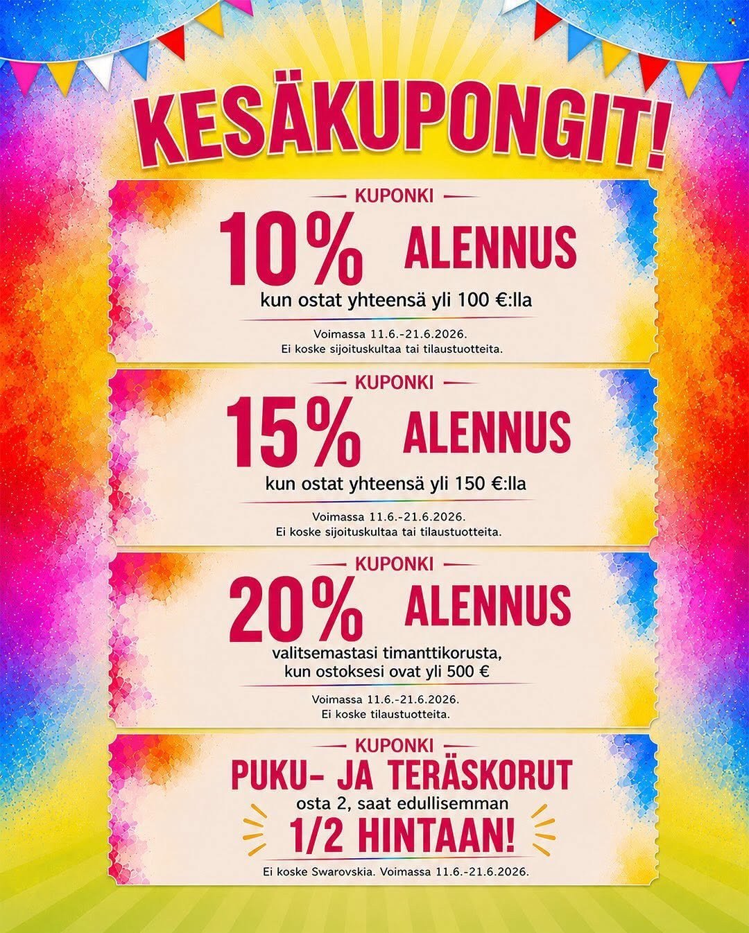 KULTAJOUSI tarjoukset - Alkaen TO 11.6.2026