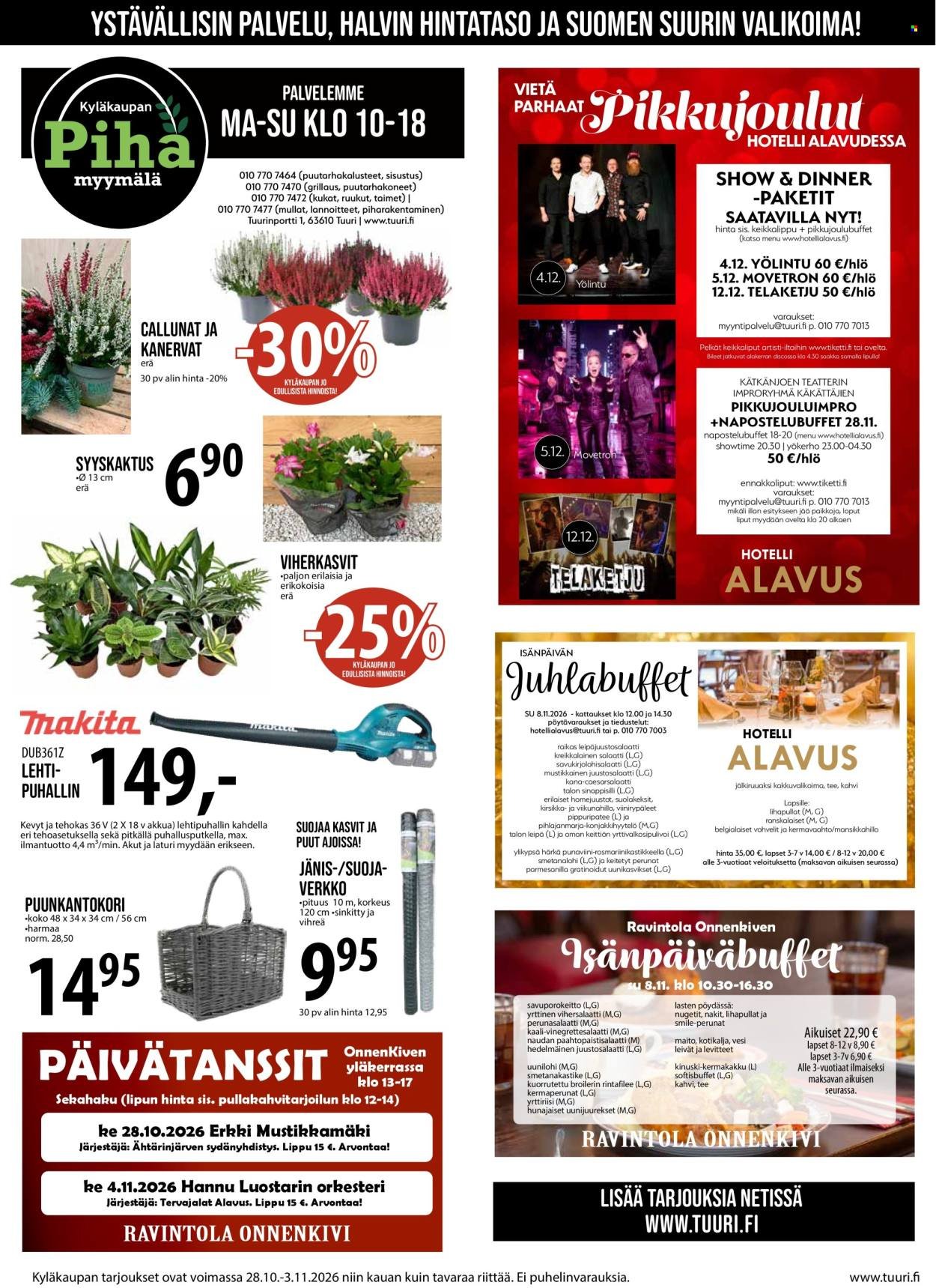 TUURI tarjoukset - Alkaen KE 28.10.2026