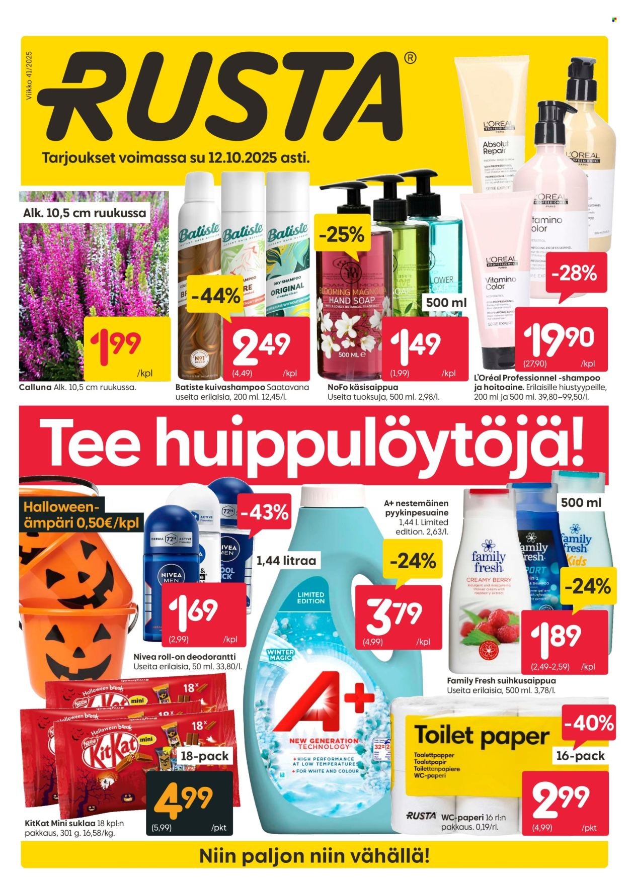 RUSTA tarjoukset - Alkaen MA 6.10.2025 (2025-10-06 - 2025-10-12)
