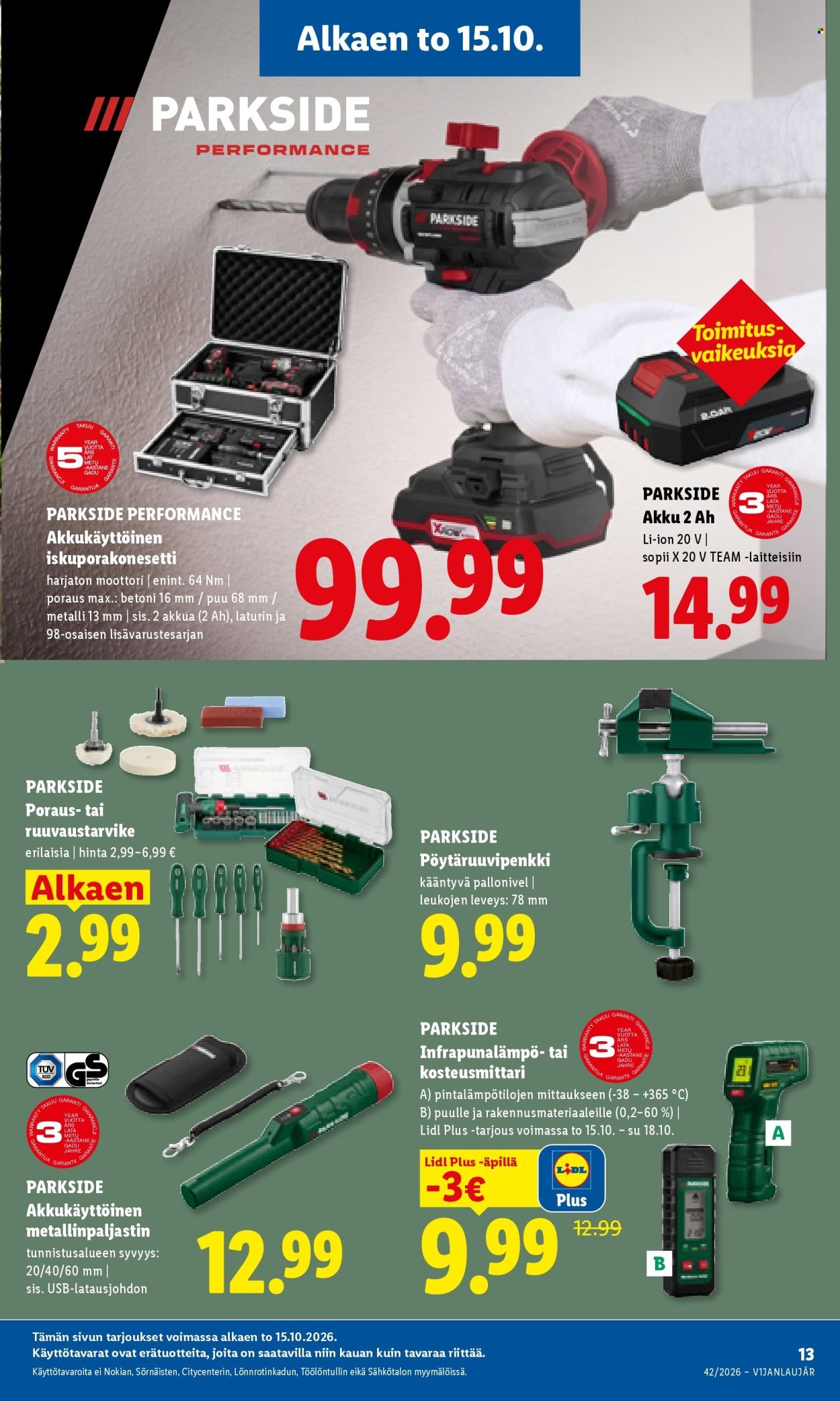 LIDL tarjoukset - Alkaen TO 15.10.2026