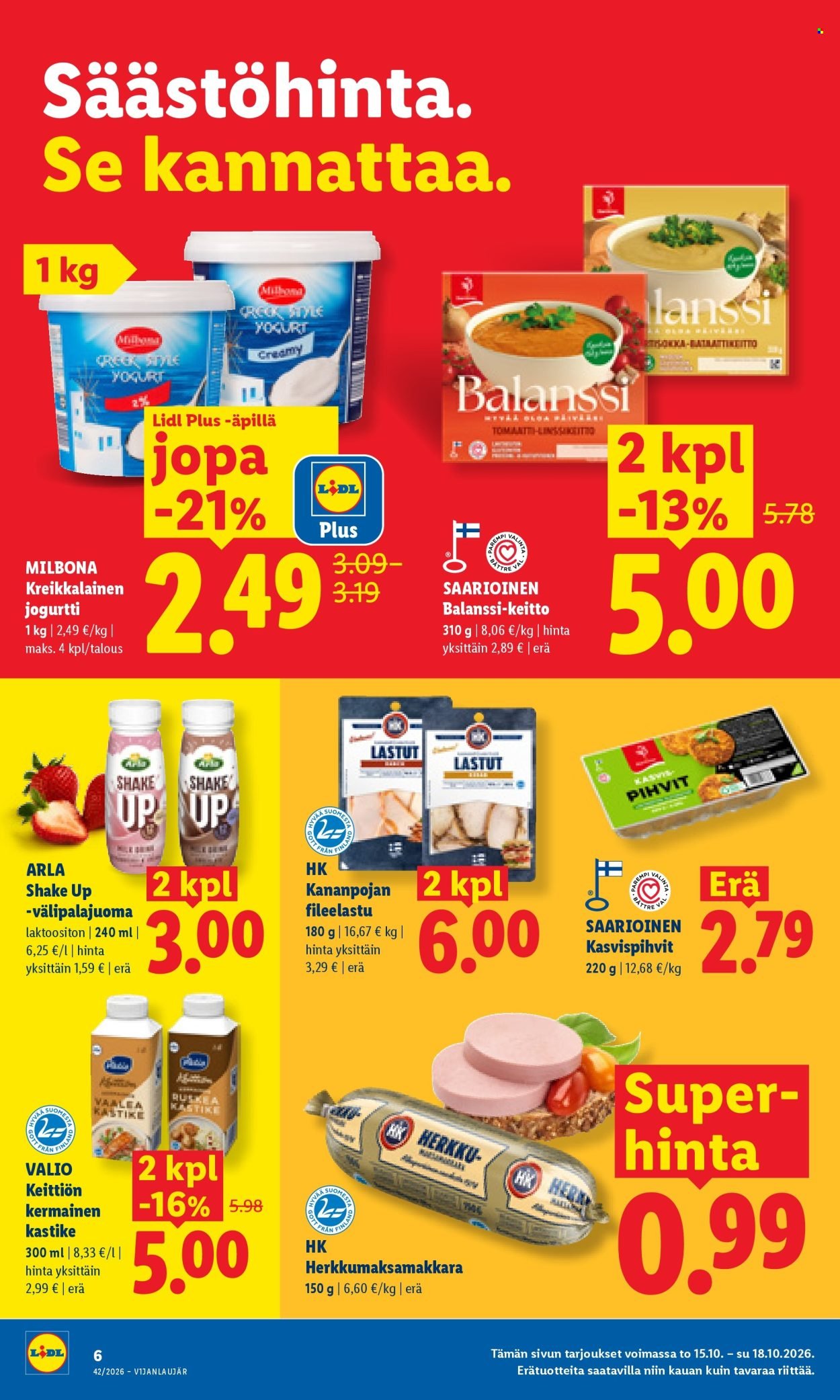 LIDL tarjoukset - Alkaen TO 15.10.2026