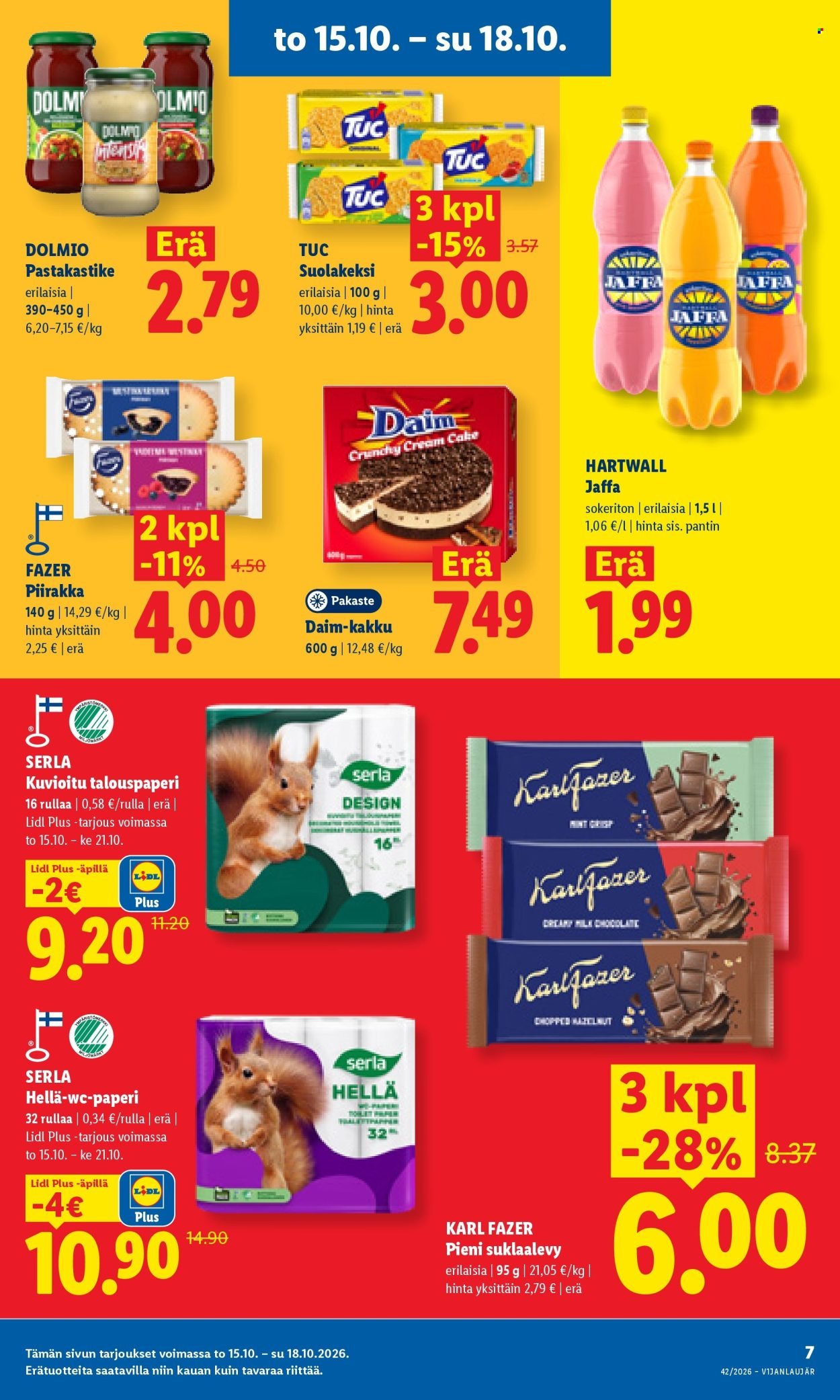 LIDL tarjoukset - Alkaen TO 15.10.2026
