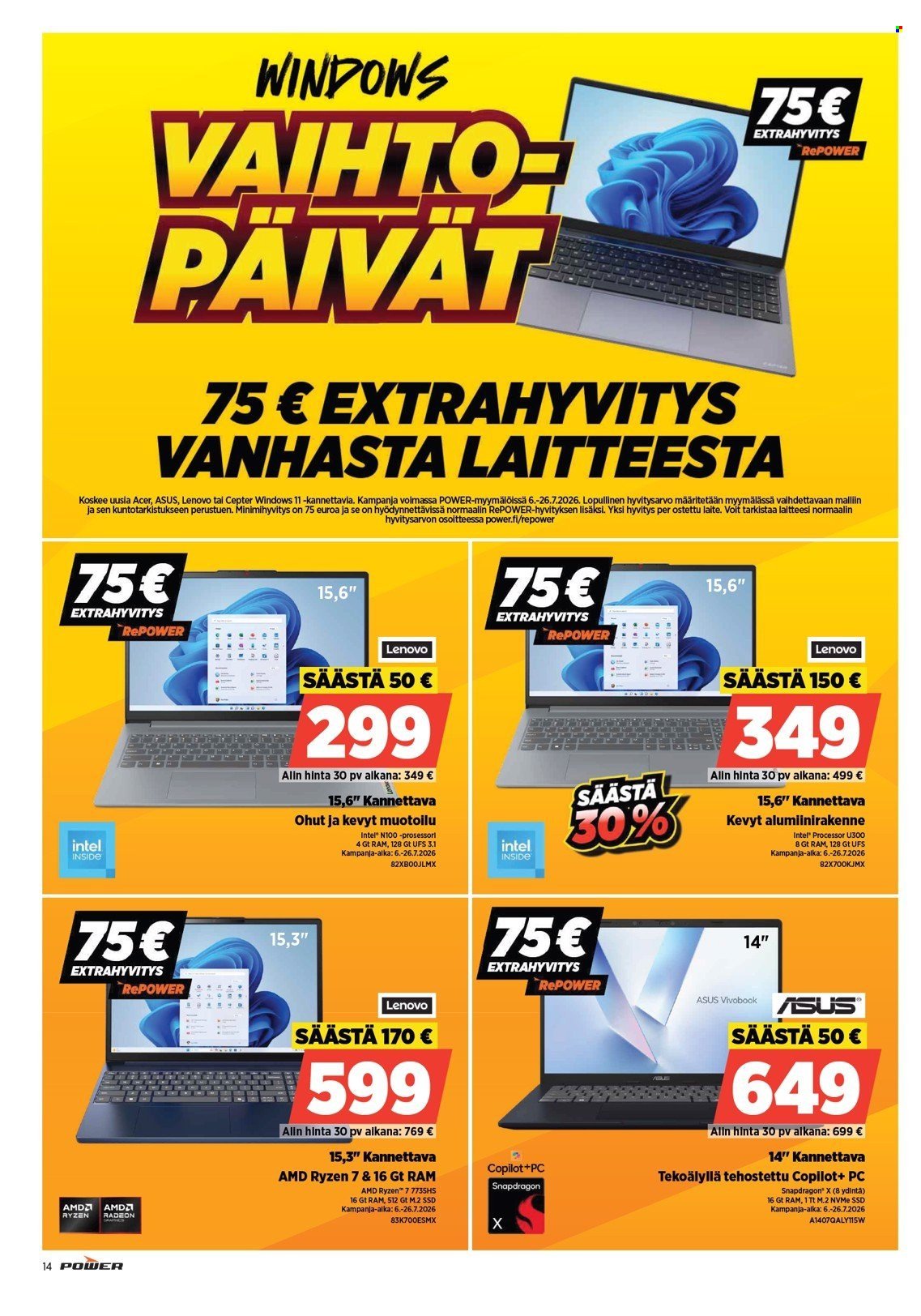 POWER tarjoukset - Heinäkuu 2026
