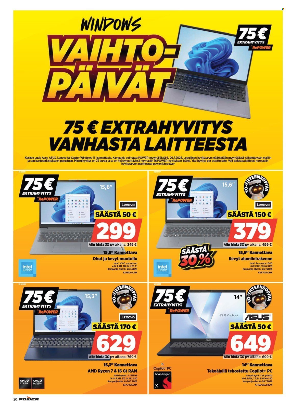 POWER tarjoukset - Alkaen MA 13.7.2026