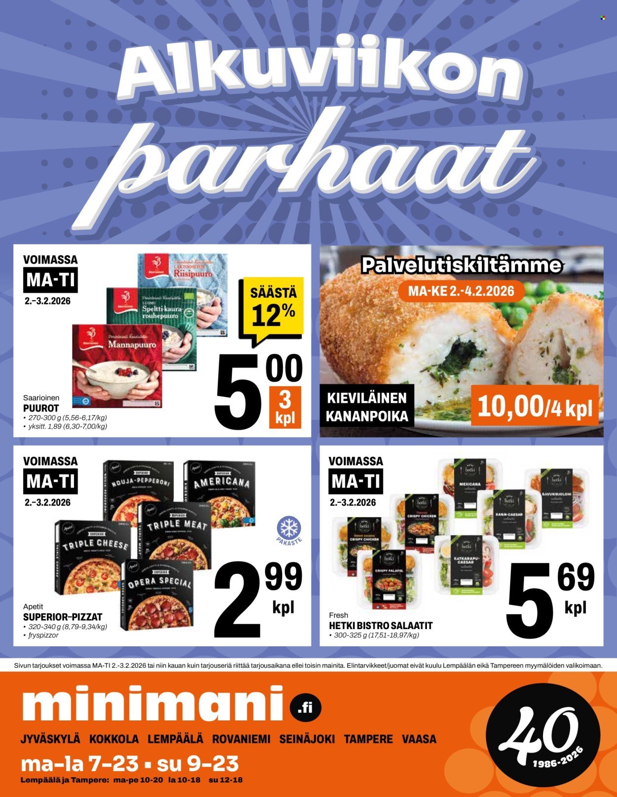 MINIMANI tarjoukset - Alkaen KE 28.1.2026