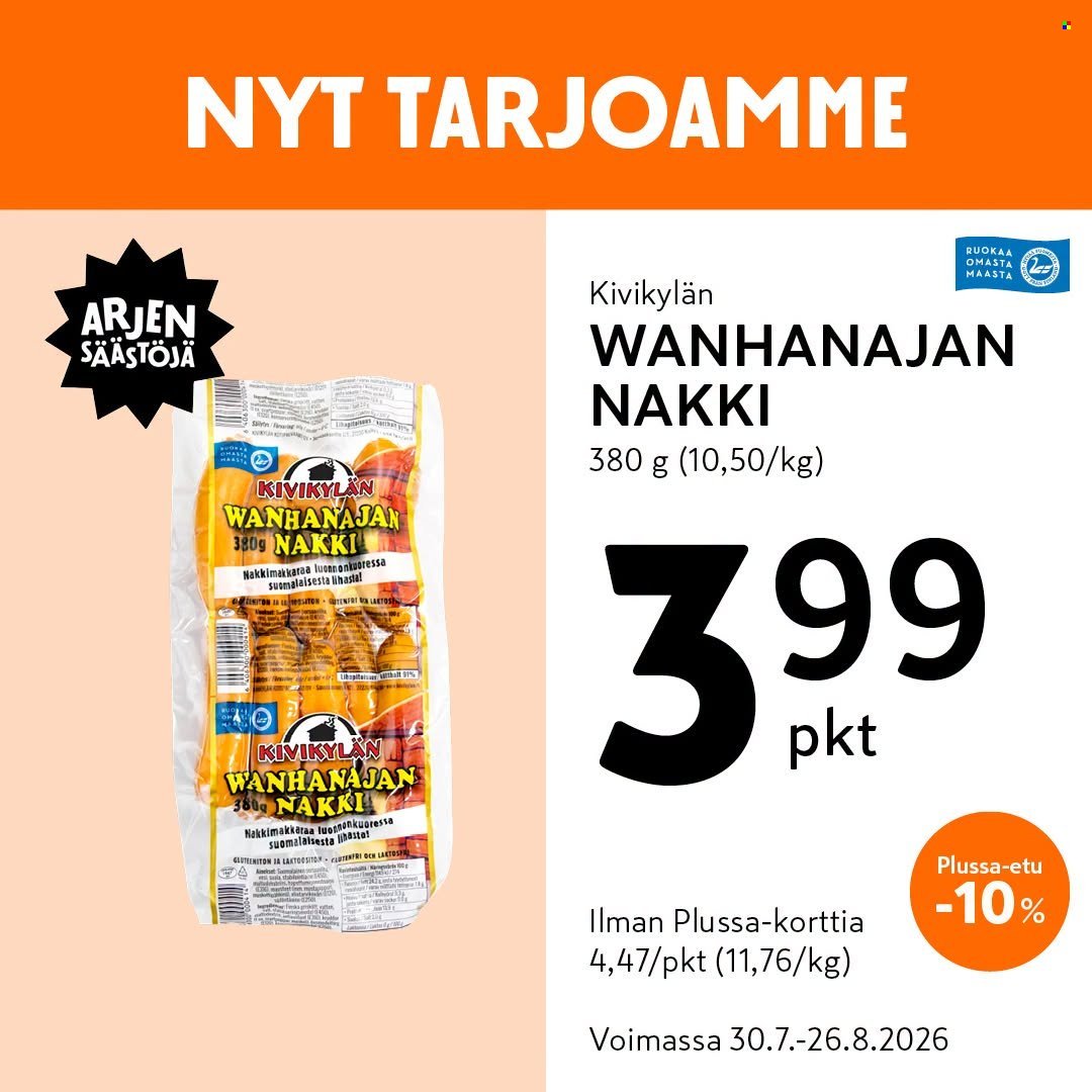 K-MARKET tarjoukset - Alkaen TO 30.7.2026