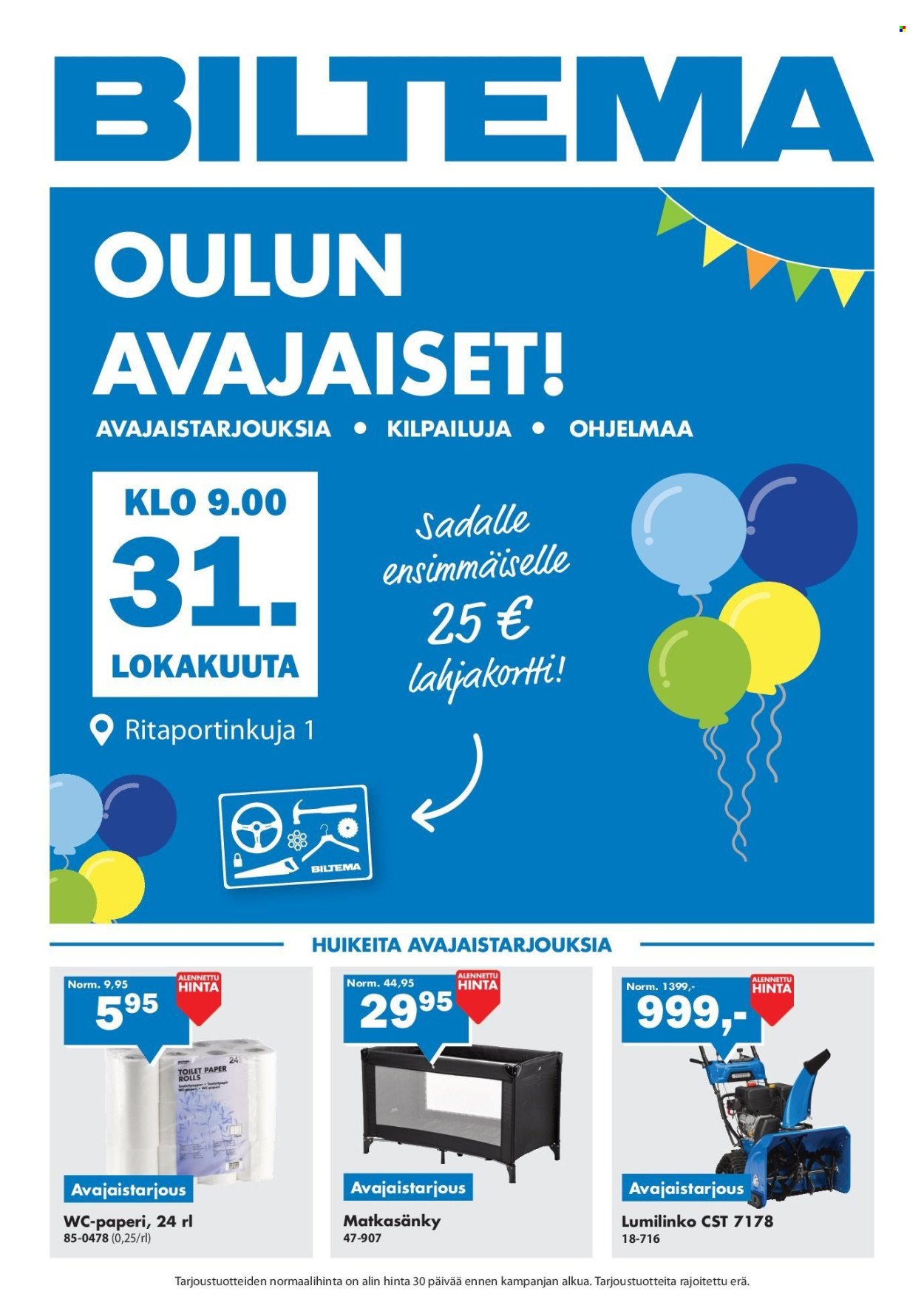 BILTEMA tarjoukset - Alkaen LA 31.10.2026