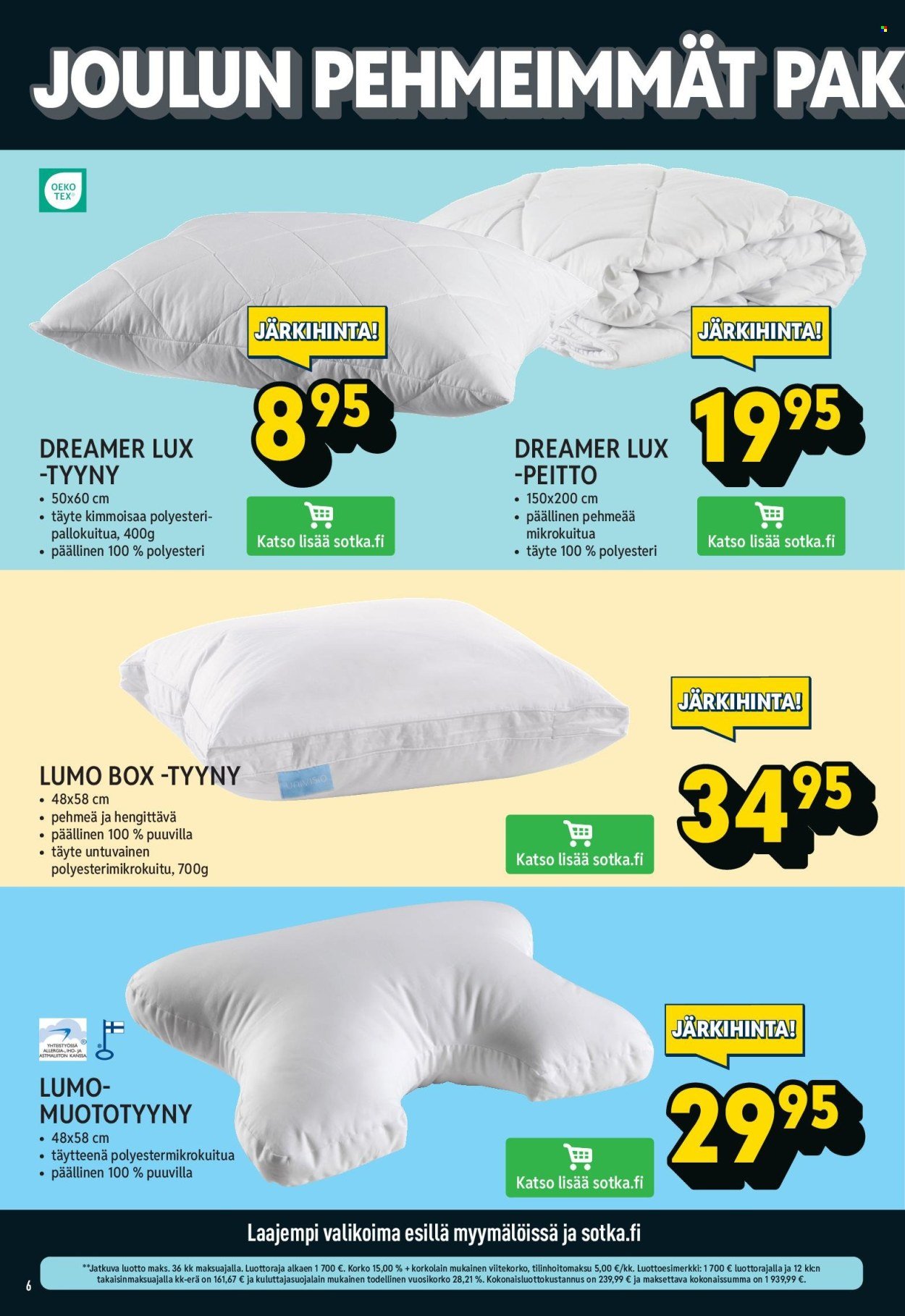 SOTKA tarjoukset - Höyhenen-kevyet hinnat hyviin uniin!