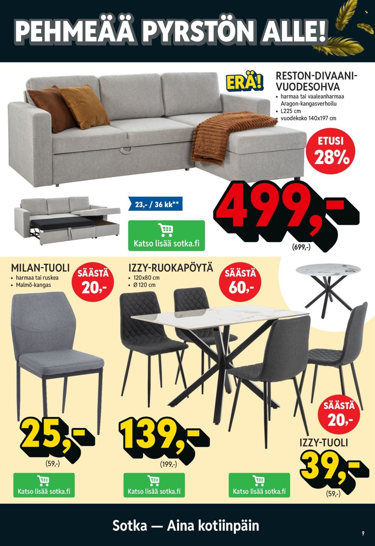 SOTKA tarjoukset - Höyhenen-kevyet hinnat hyviin uniin!