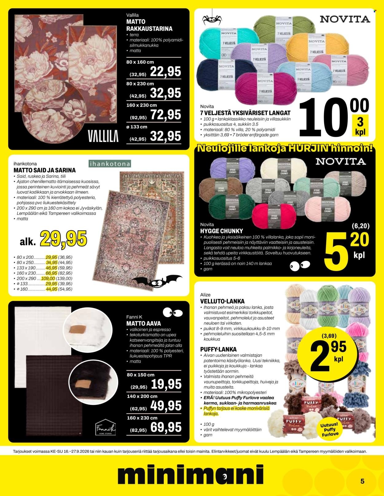 MINIMANI tarjoukset - Alkaen KE 16.9.2026