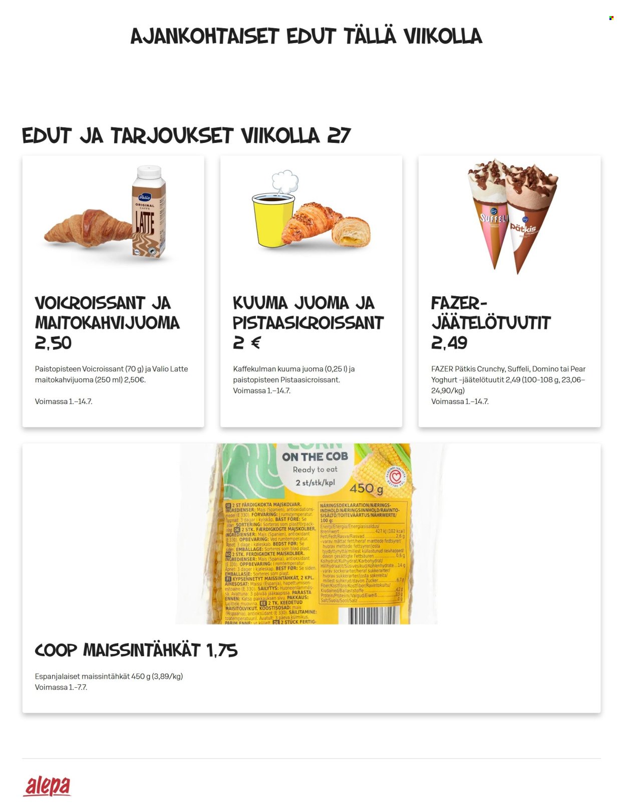 ALEPA tarjoukset - Alkaen KE 1.7.2026