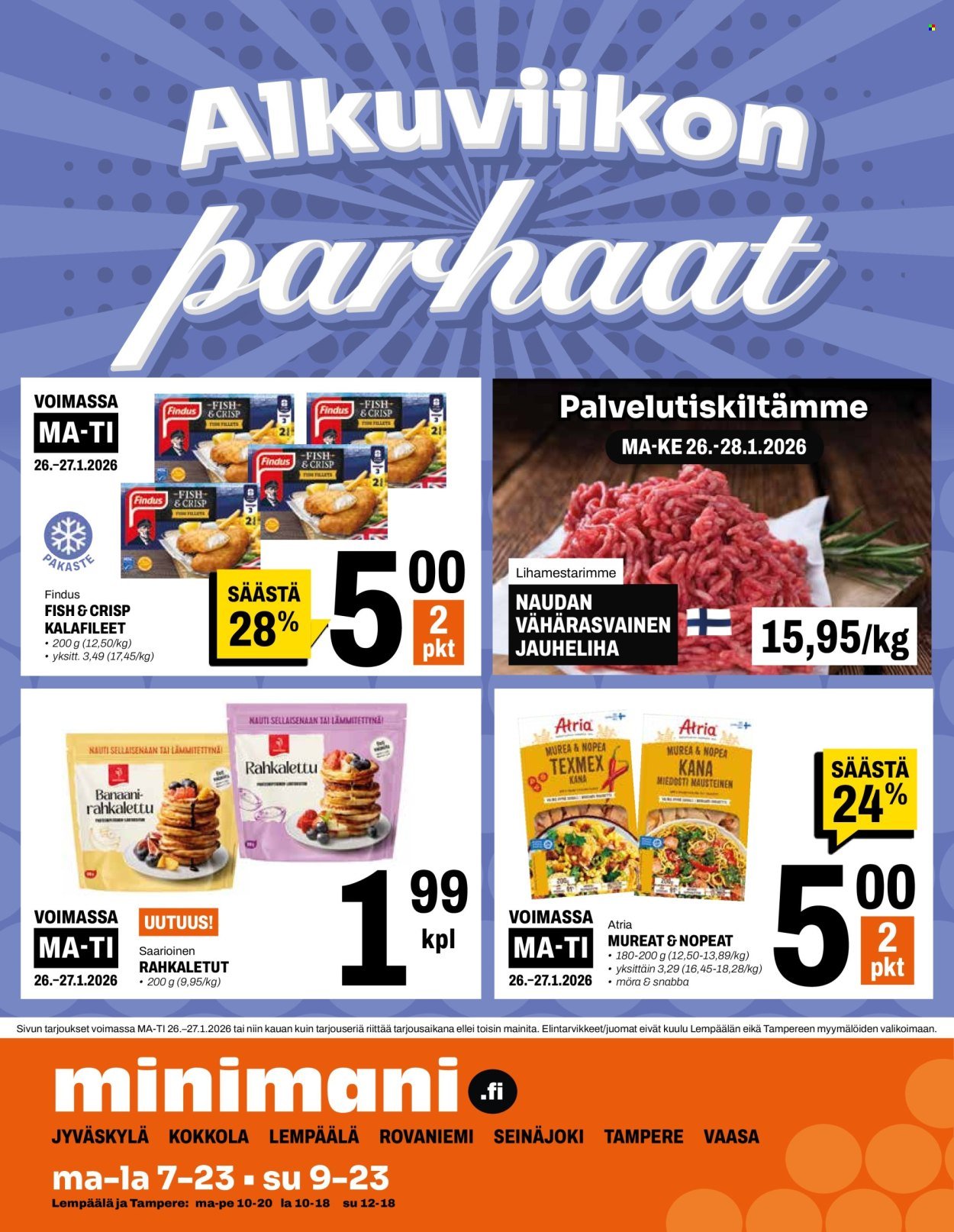 MINIMANI tarjoukset - Alkaen KE 21.1.2026