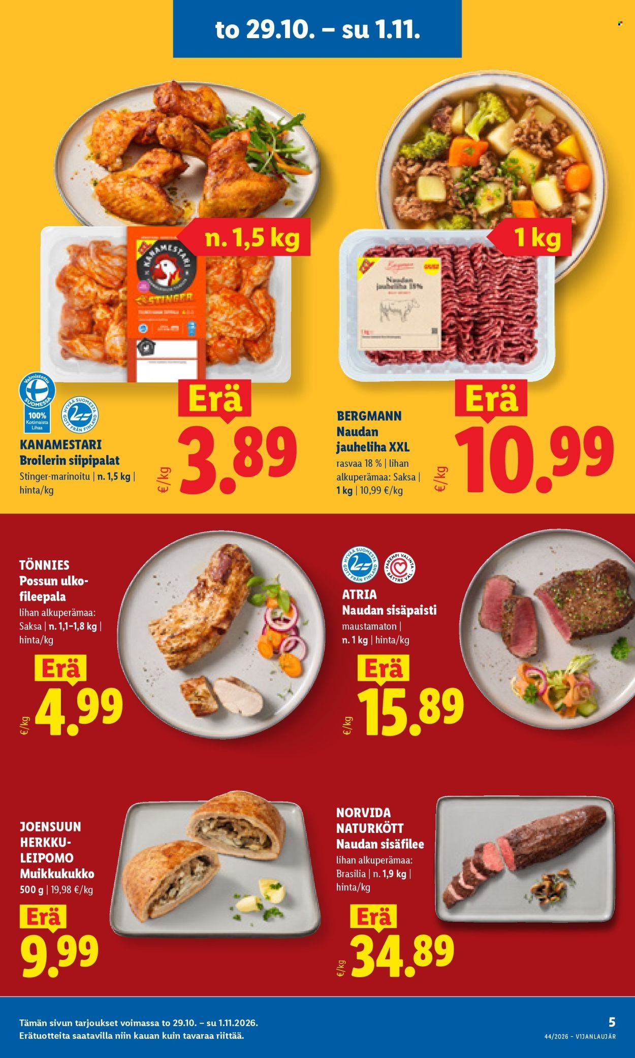 LIDL tarjoukset - Alkaen TO 29.10.2026