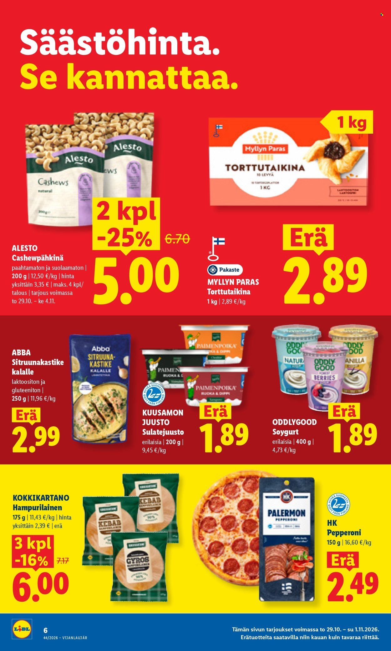 LIDL tarjoukset - Alkaen TO 29.10.2026