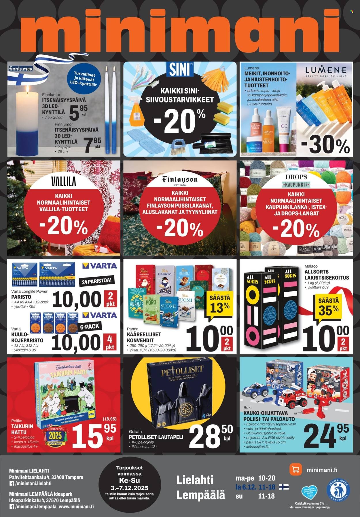 MINIMANI tarjoukset - Alkaen KE 3.12.2025