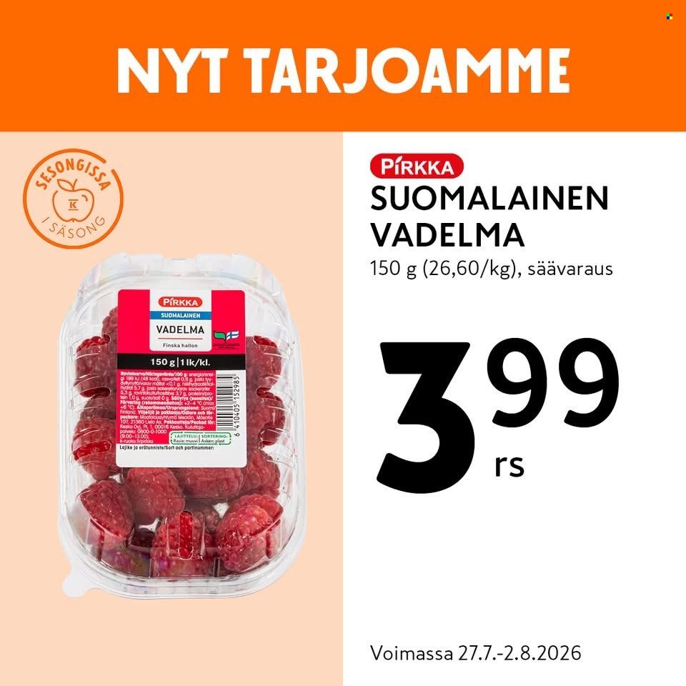 K-MARKET tarjoukset - Alkaen MA 27.7.2026