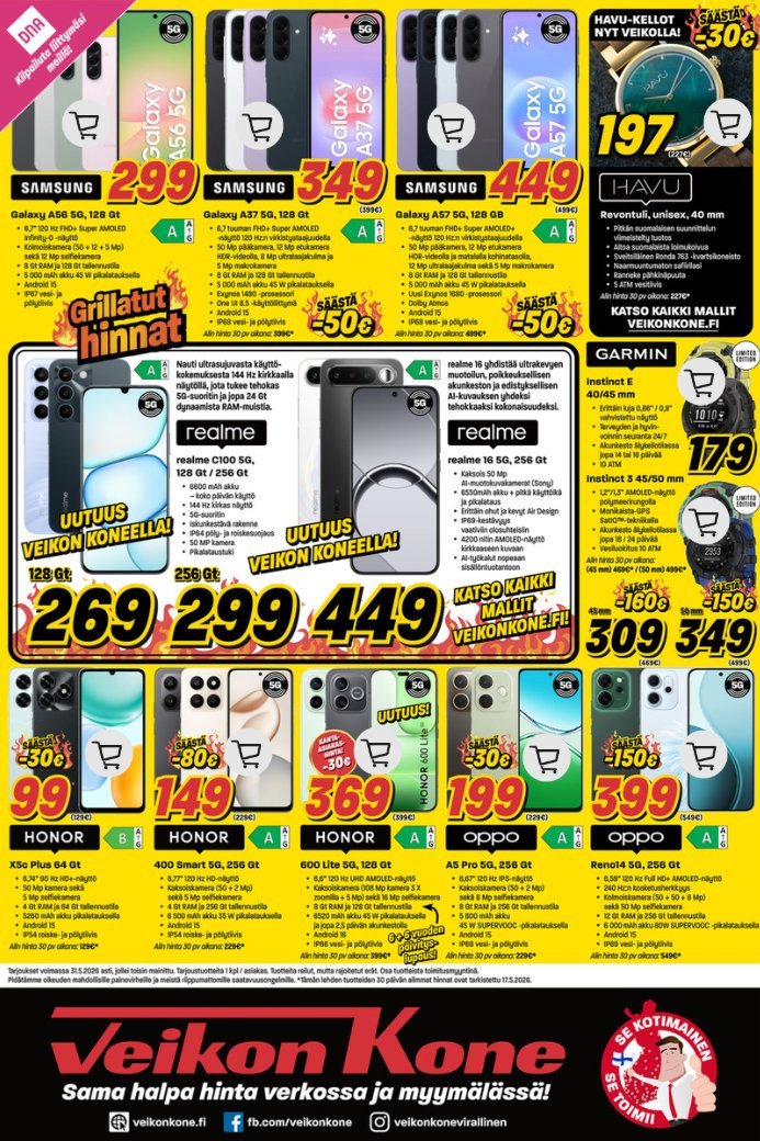 VEIKON KONE tarjoukset - Alkaen MA 18.5.2026