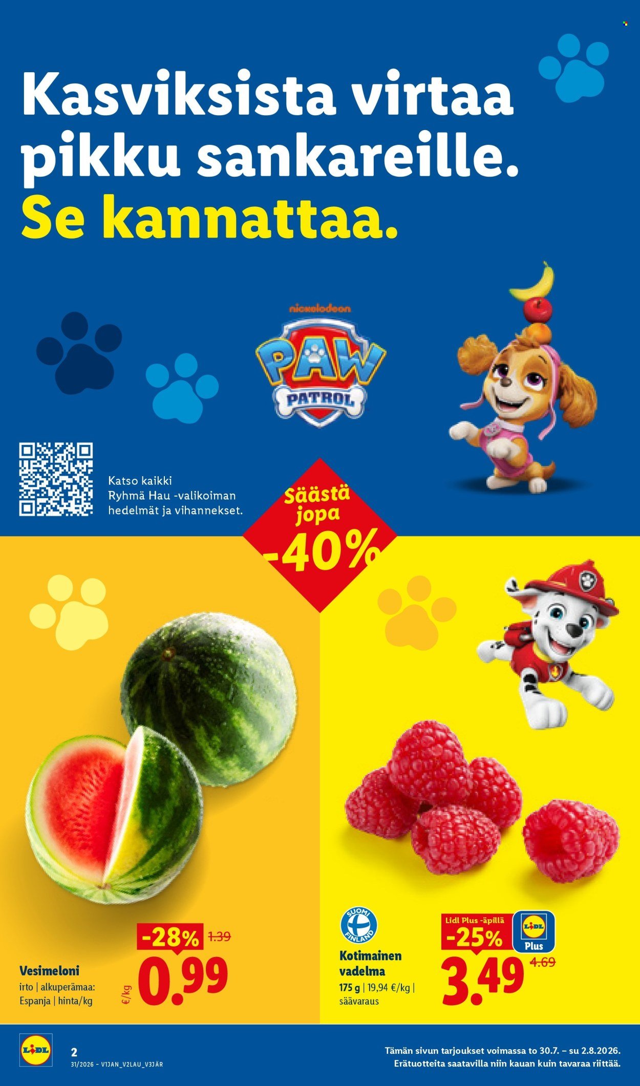 LIDL tarjoukset - Alkaen TO 30.7.2026