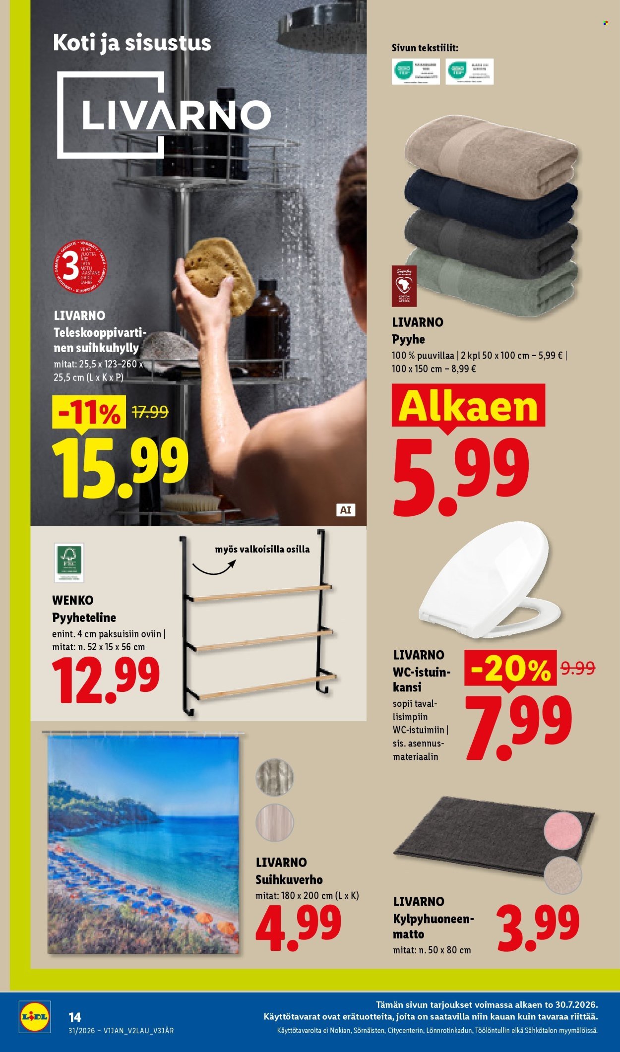 LIDL tarjoukset - Alkaen TO 30.7.2026