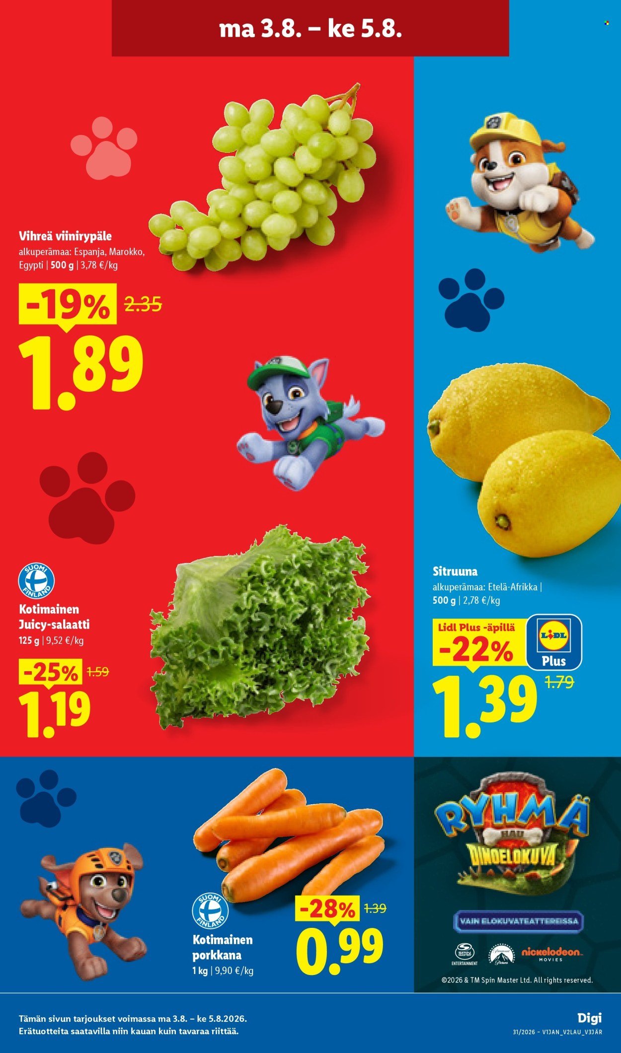 LIDL tarjoukset - Alkaen TO 30.7.2026