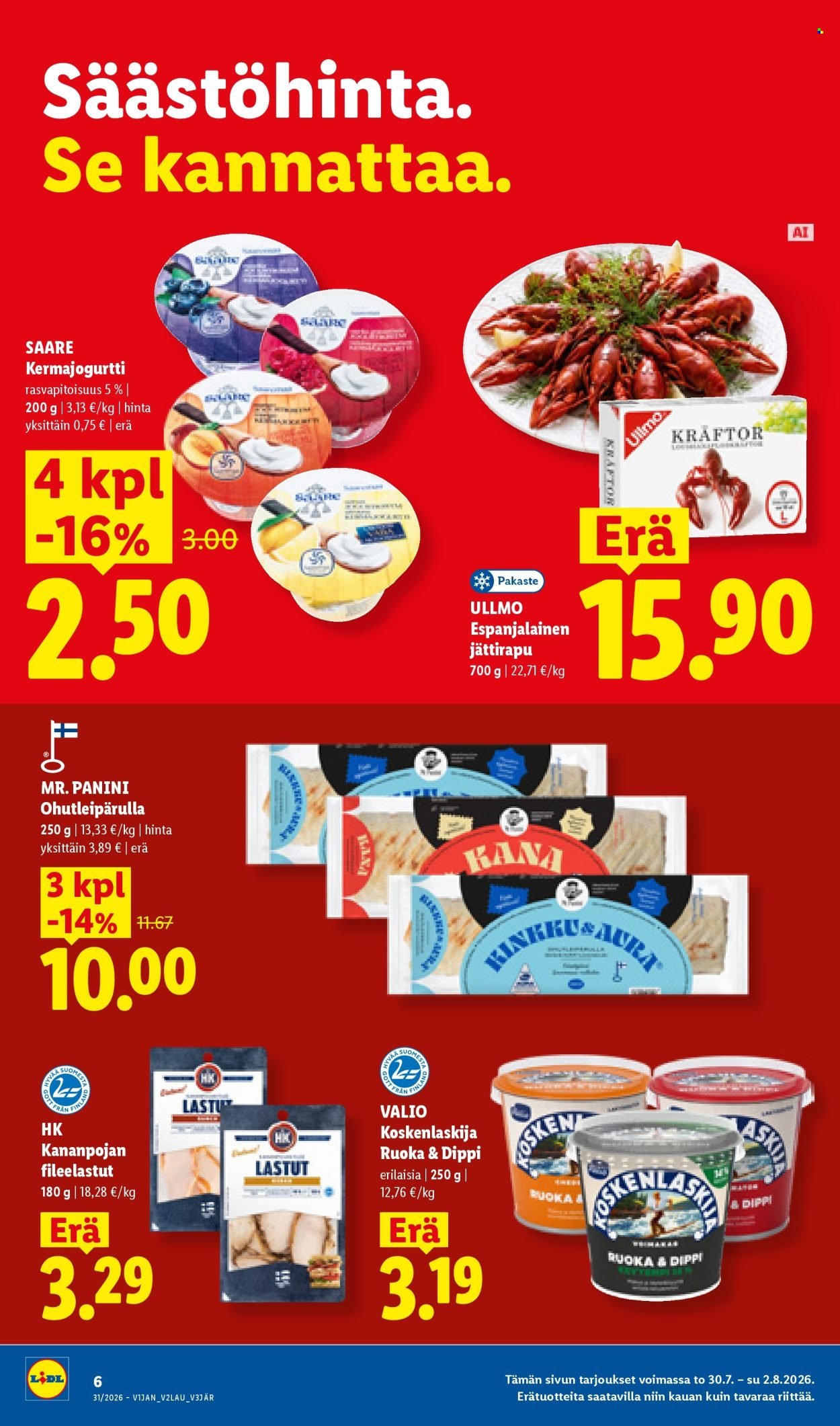 LIDL tarjoukset - Alkaen TO 30.7.2026