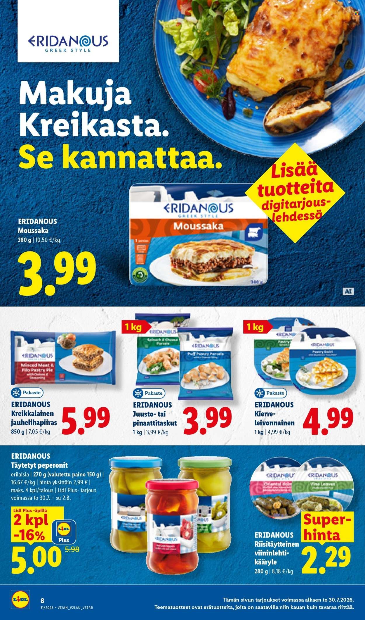 LIDL tarjoukset - Alkaen TO 30.7.2026