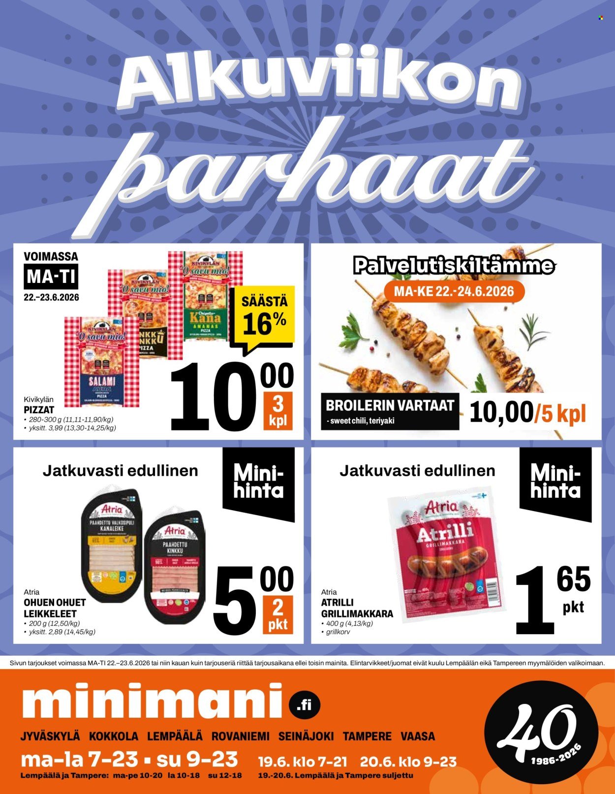 MINIMANI tarjoukset - Alkaen TI 16.6.2026