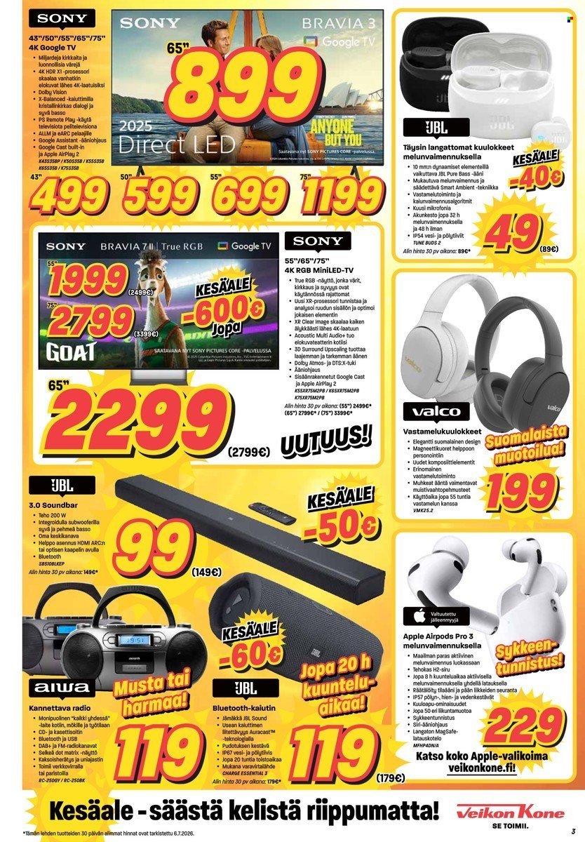 VEIKON KONE tarjoukset - Alkaen MA 13.7.2026
